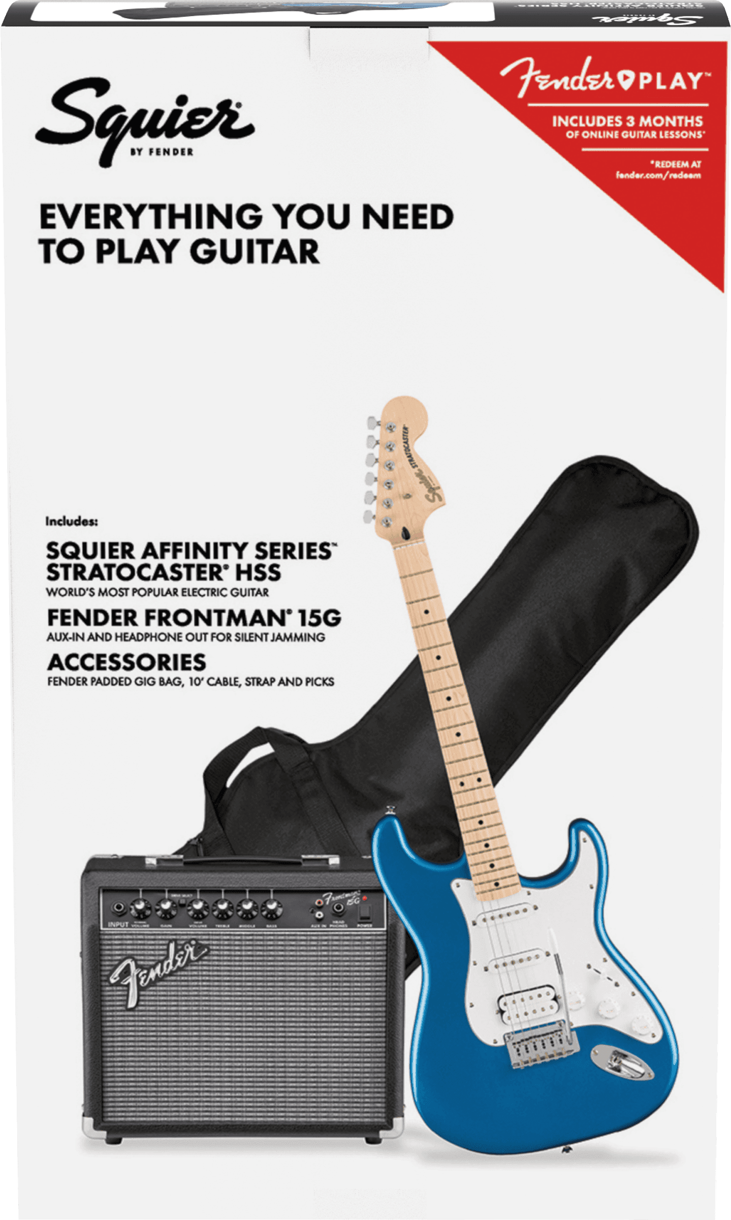 Guitarra Electrica Fender Affinity Series Stratocaster Hss Pack, Maple Fingerboard, Lake Placid Blue, Gig Bag, 15g - 120v 0372820002 2