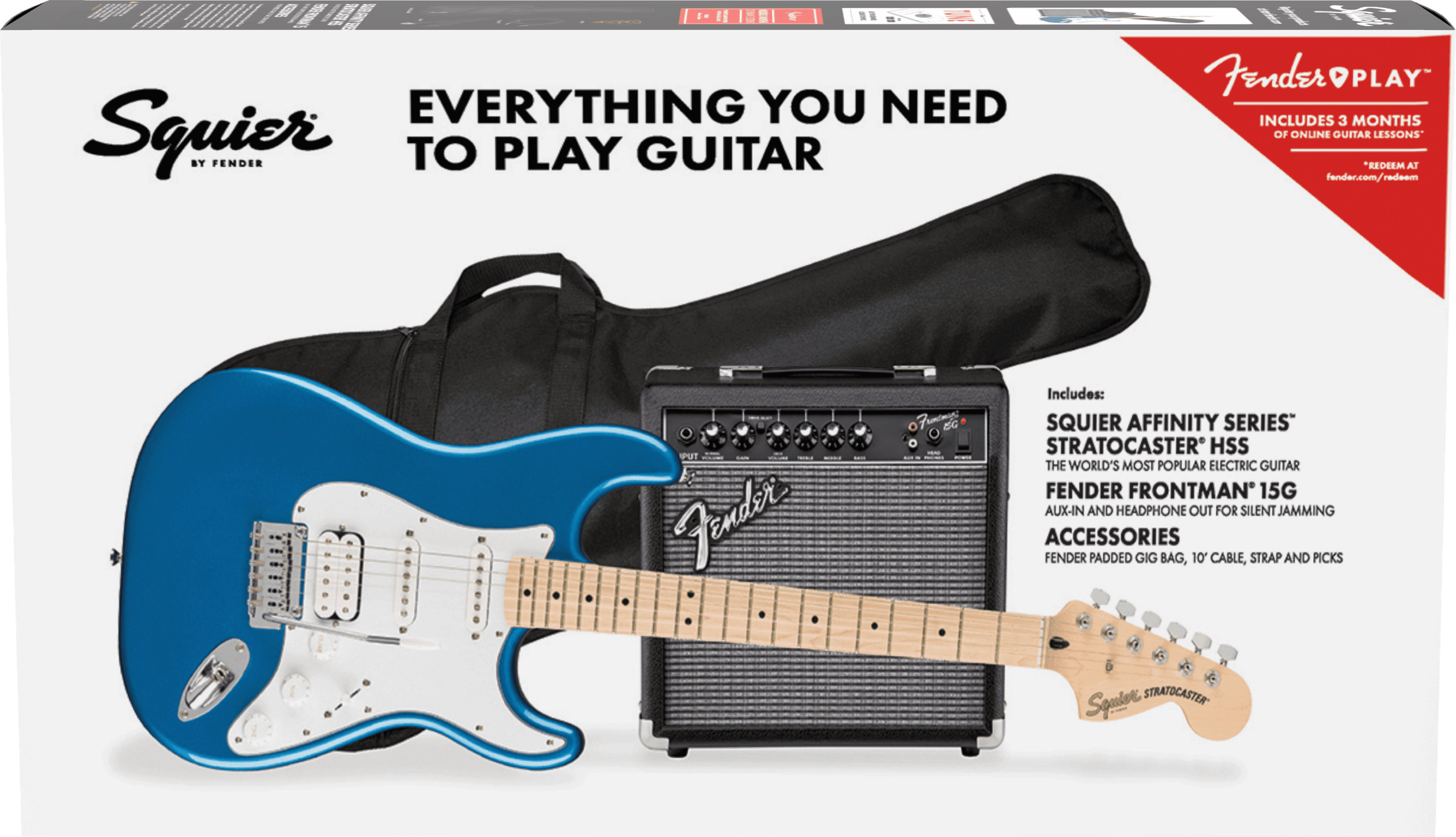 Guitarra Electrica Fender Affinity Series Stratocaster Hss Pack, Maple Fingerboard, Lake Placid Blue, Gig Bag, 15g - 120v 0372820002 3