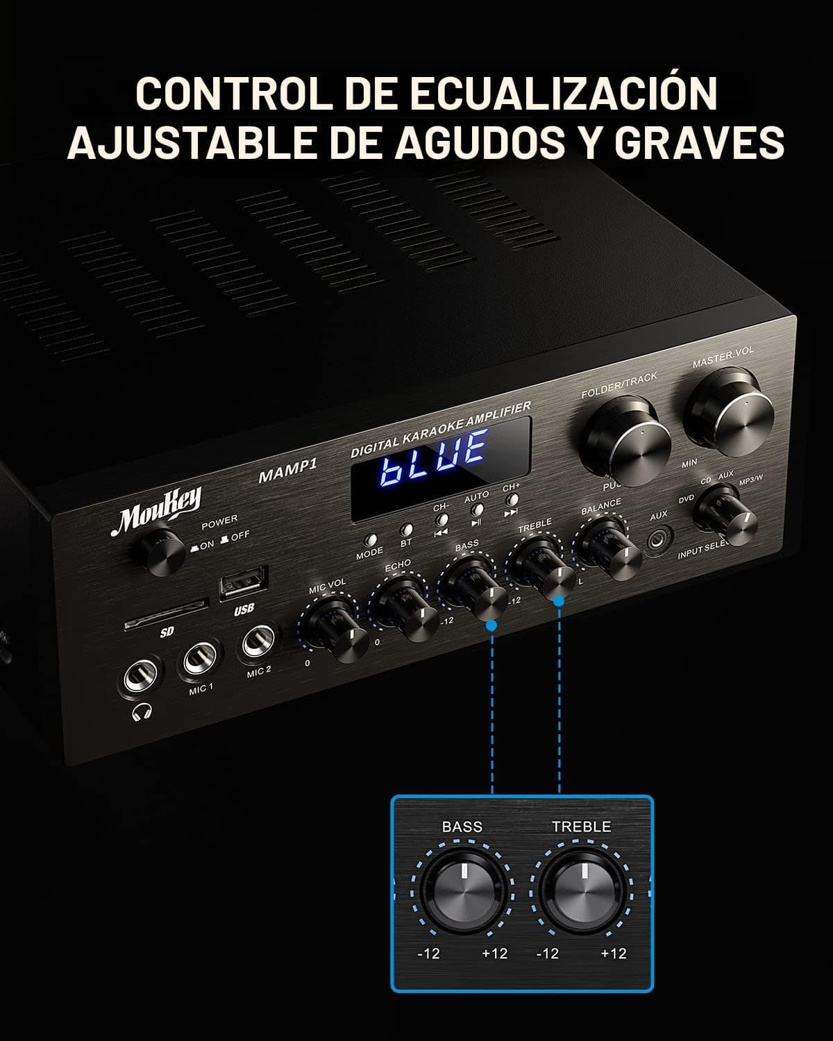 Amplificador Moukey Mk0101 Con Bluetooth 3