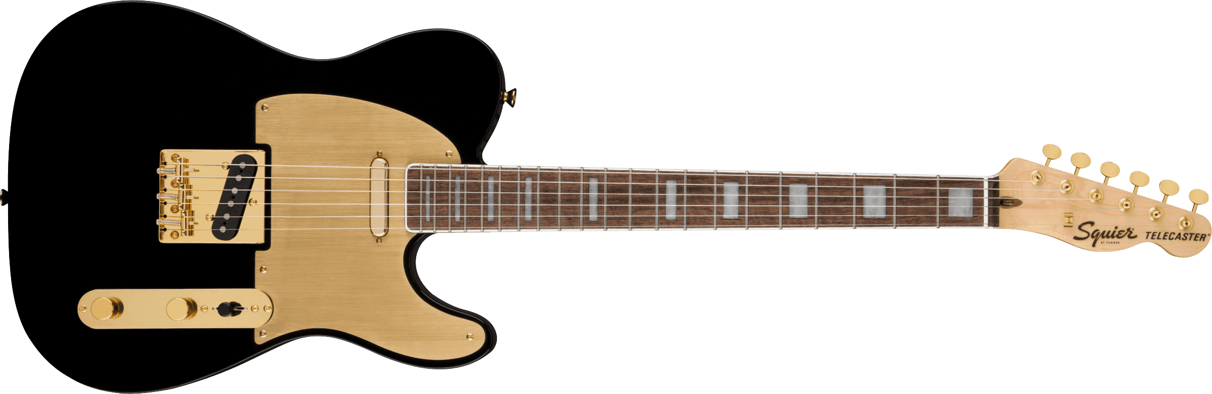 Guitarra Electrica Fender Squier 40th Anniversary Telecaster®, Gold Edition, diapasón de laurel, golpeador anodizado dorado, negro 0379400506