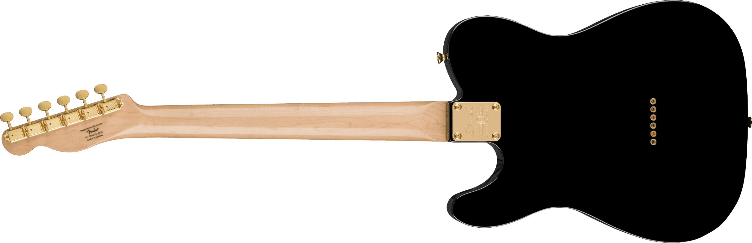Guitarra Electrica Fender Squier 40th Anniversary Telecaster®, Gold Edition, diapasón de laurel, golpeador anodizado dorado, negro 0379400506 3