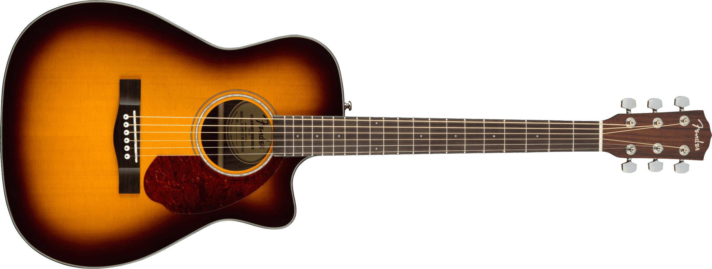 Guitarra Electroacustica Fender CC-140SCE Concert, diapasón de nogal, Sunburst con estuche 0970253332