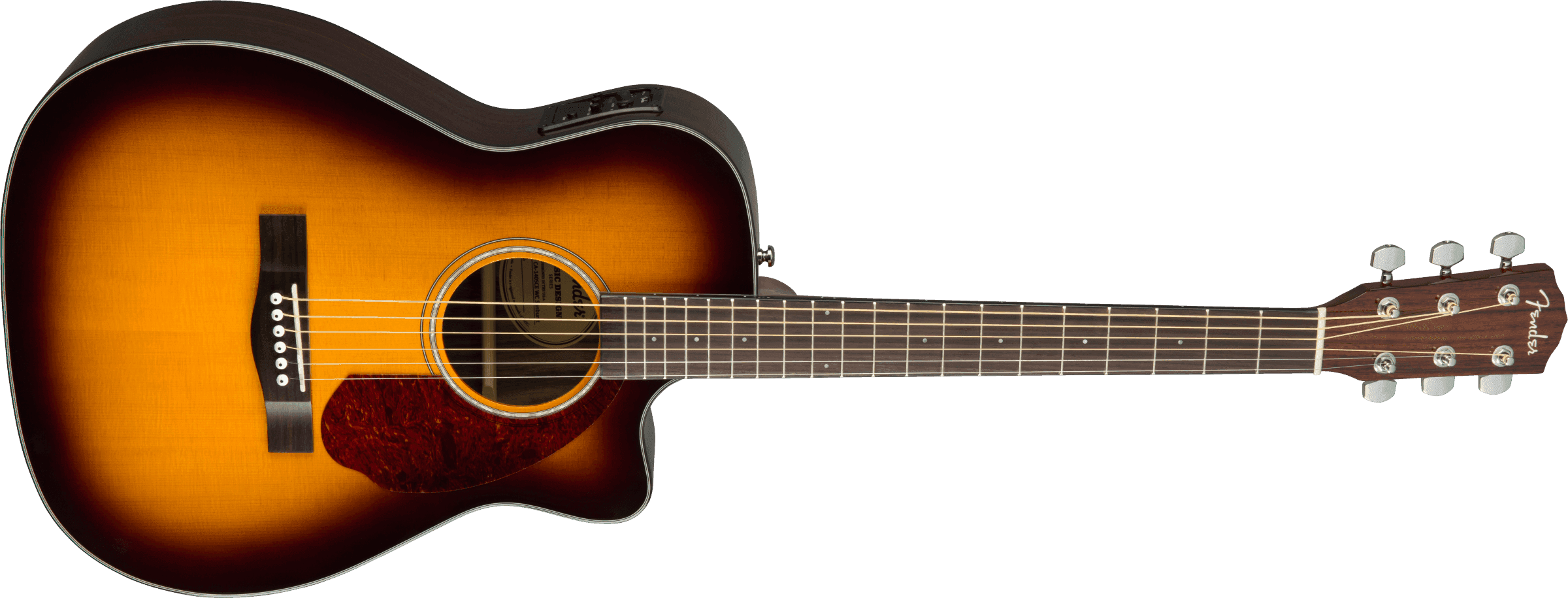 Guitarra Electroacustica Fender CC-140SCE Concert, diapasón de nogal, Sunburst con estuche 0970253332 2