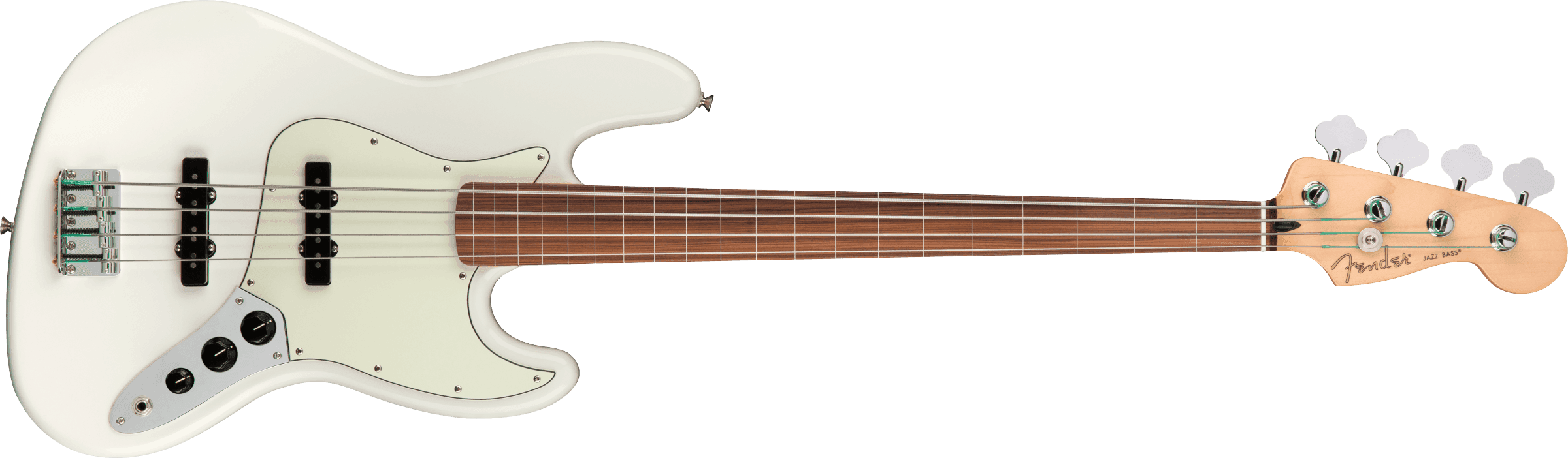Bajo Electrico Fender Player Jazz Bass® sin trastes, diapasón de Pau Ferro, blanco polar0149933515 Fretless