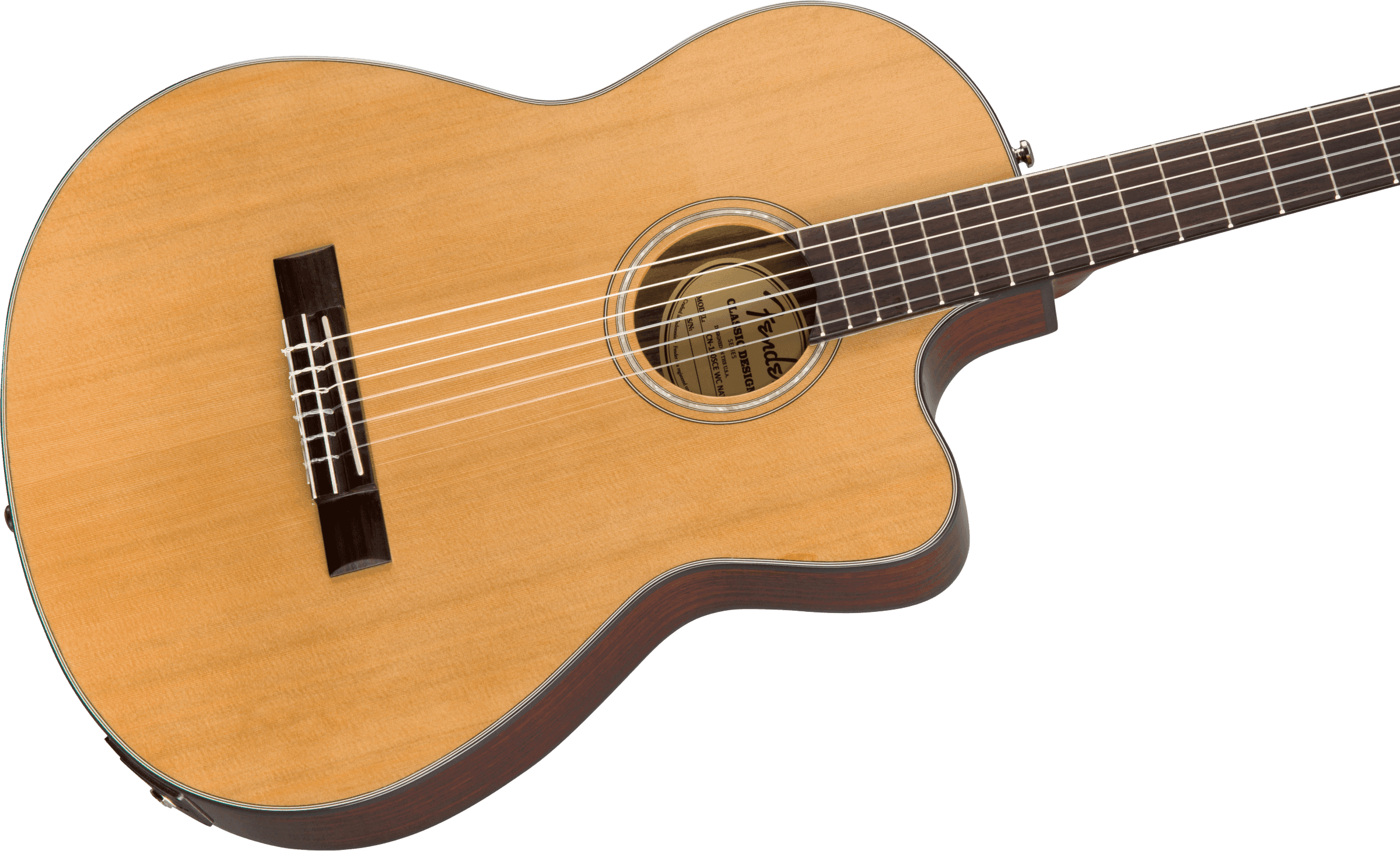 Guitarra Electroacustica Fender CN-140SCE Nylon Thinline, diapasón de nogal, natural con estuche 0970264321 3