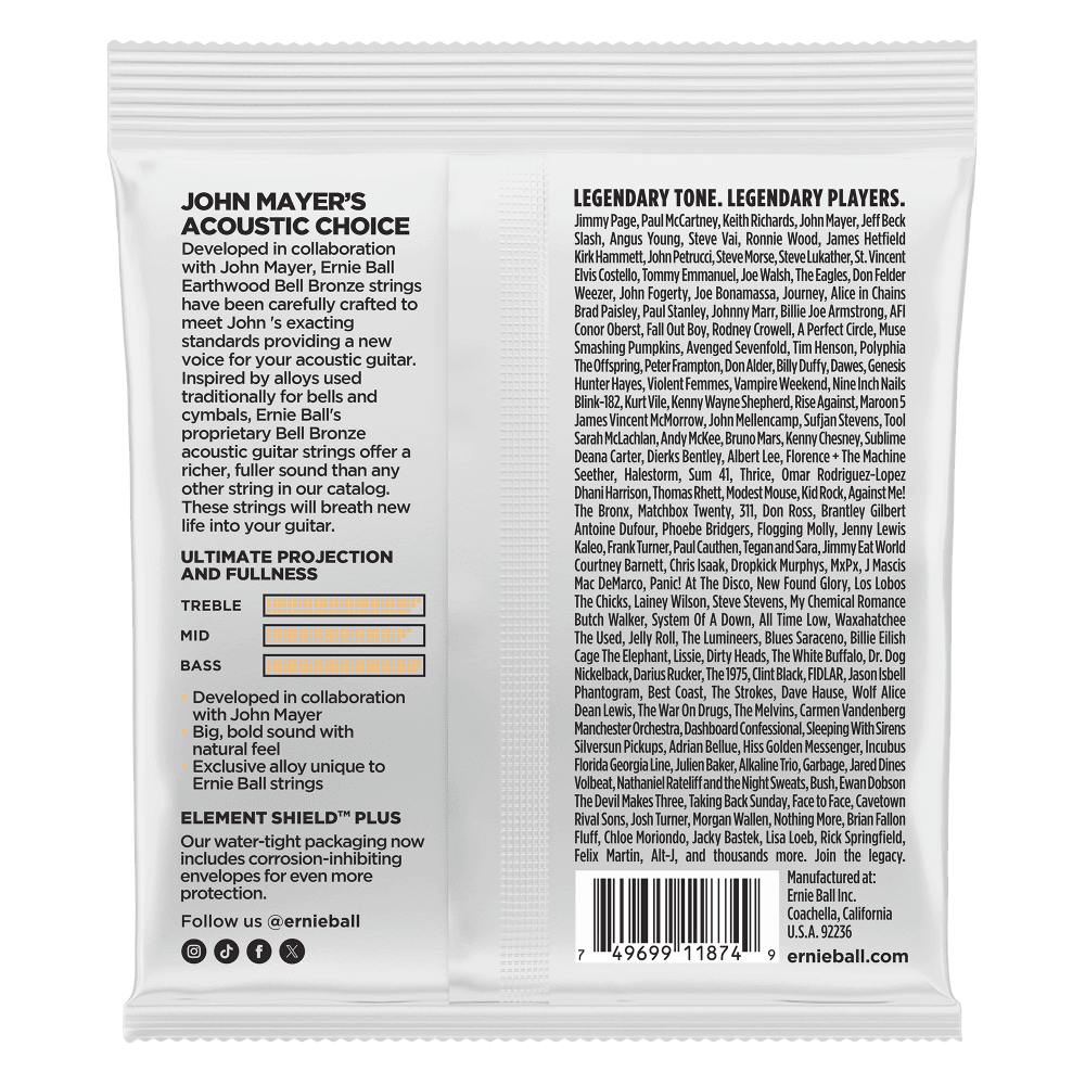 Encordado Ernie Ball Guitarra Acustica Acero 2350 10-50 Bronze 2