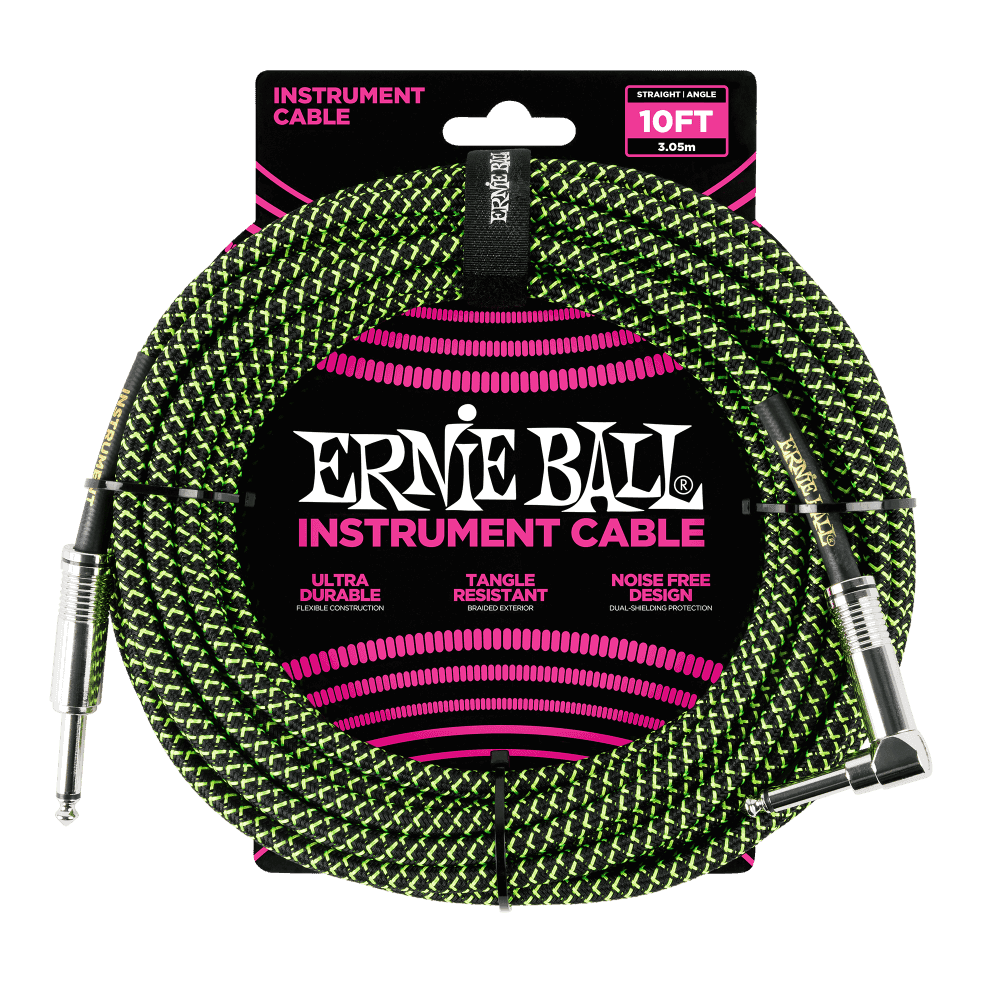 Cable Ernie Ball 10ft 6077 Negro/verde