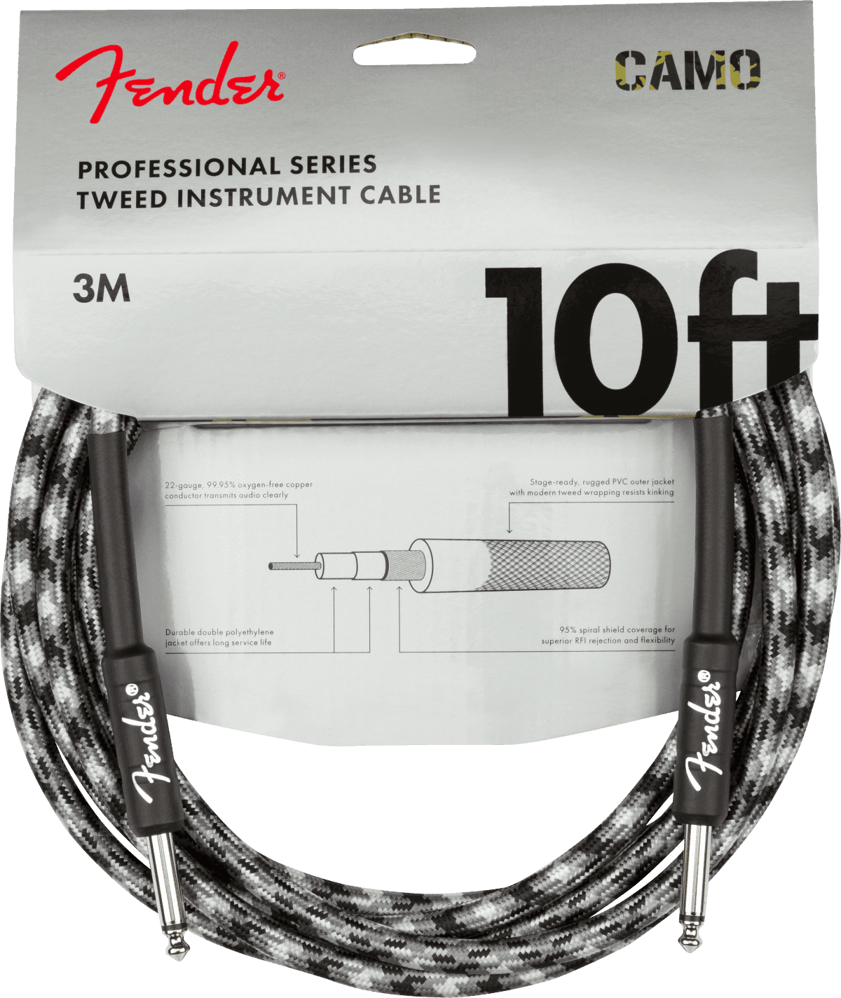 Cable Fender Pro 10 Inst Winter Camo 0990810124