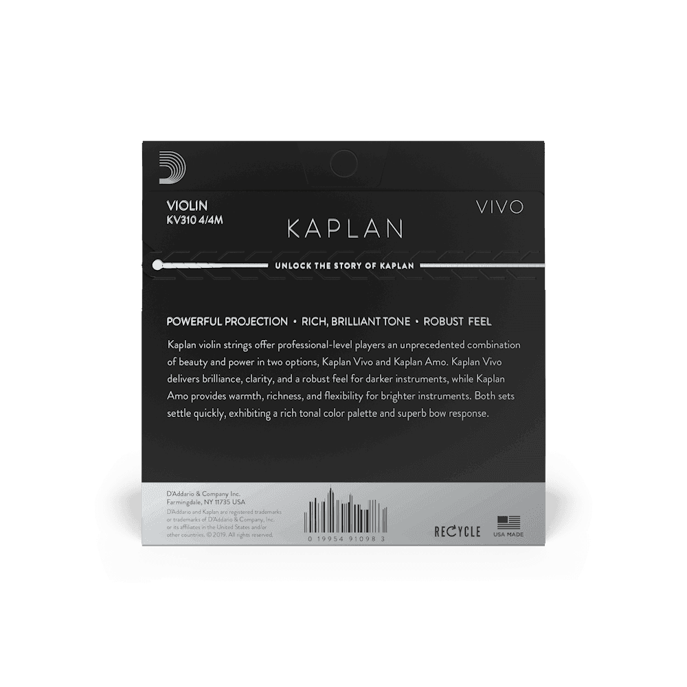 Encordado D Addario Kaplan Violin Kv310 4/4 3