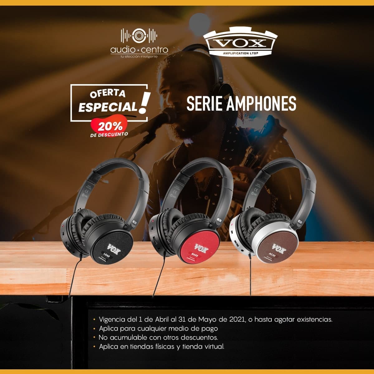 AUDÍFONOS VOX AMPHONES AC30 2
