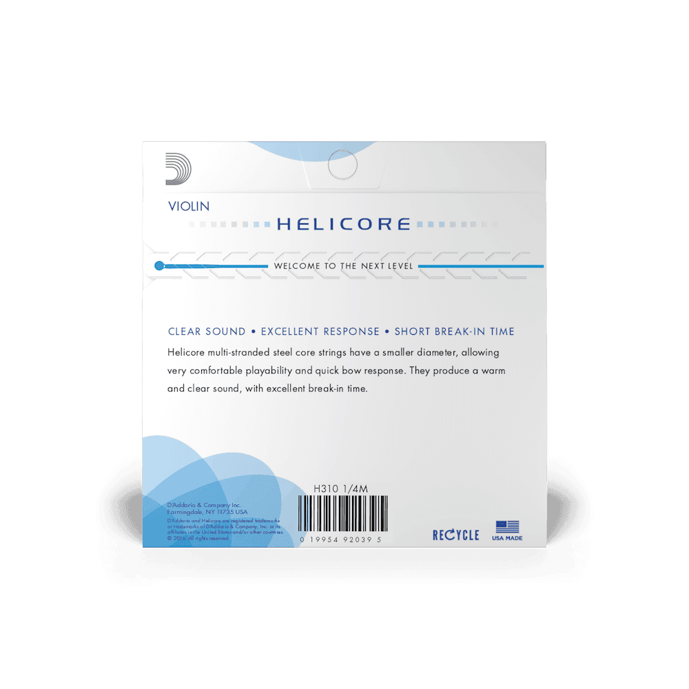 Encordado D Addario Helicore Violin 1/4 H310 Med 2