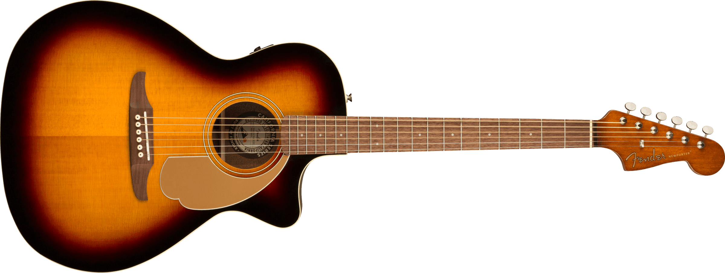 Guitarra Electroacustica Fender Newporter Player, Diapasón De Nogal, Sunburst 0970743003