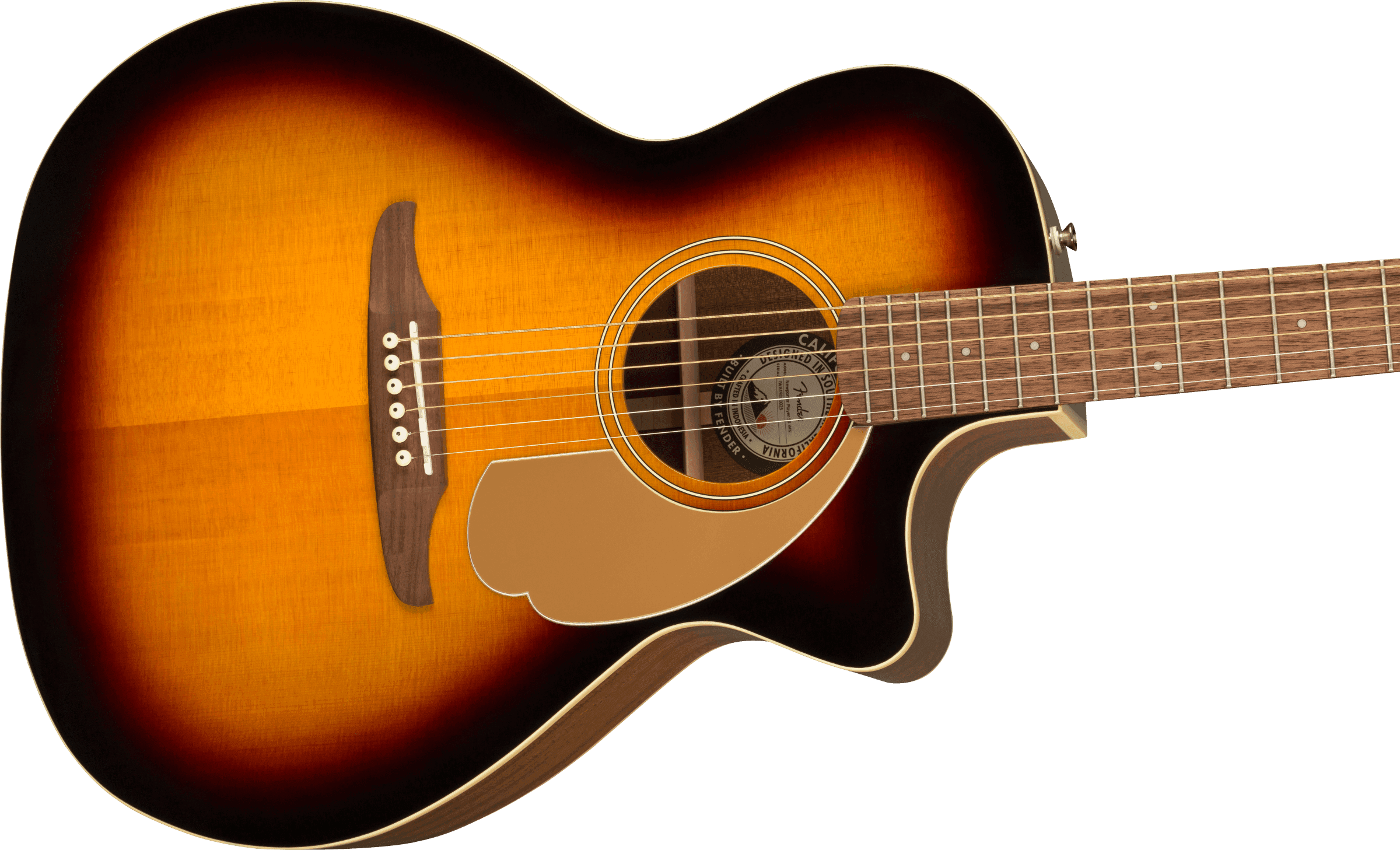 Guitarra Electroacustica Fender Newporter Player, Diapasón De Nogal, Sunburst 0970743003 2