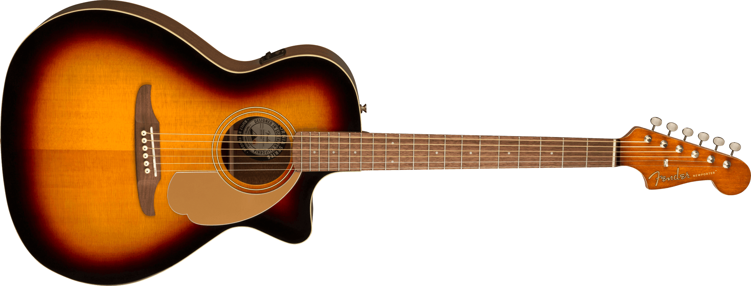 Guitarra Electroacustica Fender Newporter Player, Diapasón De Nogal, Sunburst 0970743003 5