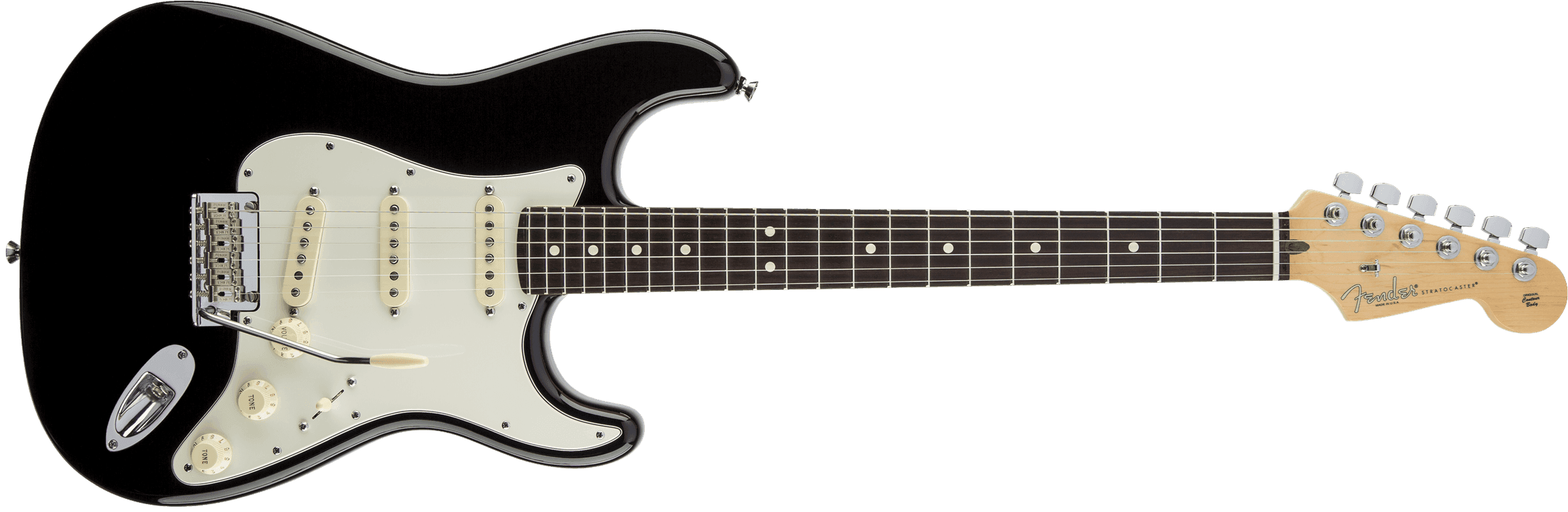 Guitarra Electrica Fender American Standard Stratocaster®, diapasón de palisandro, negro 0113000706