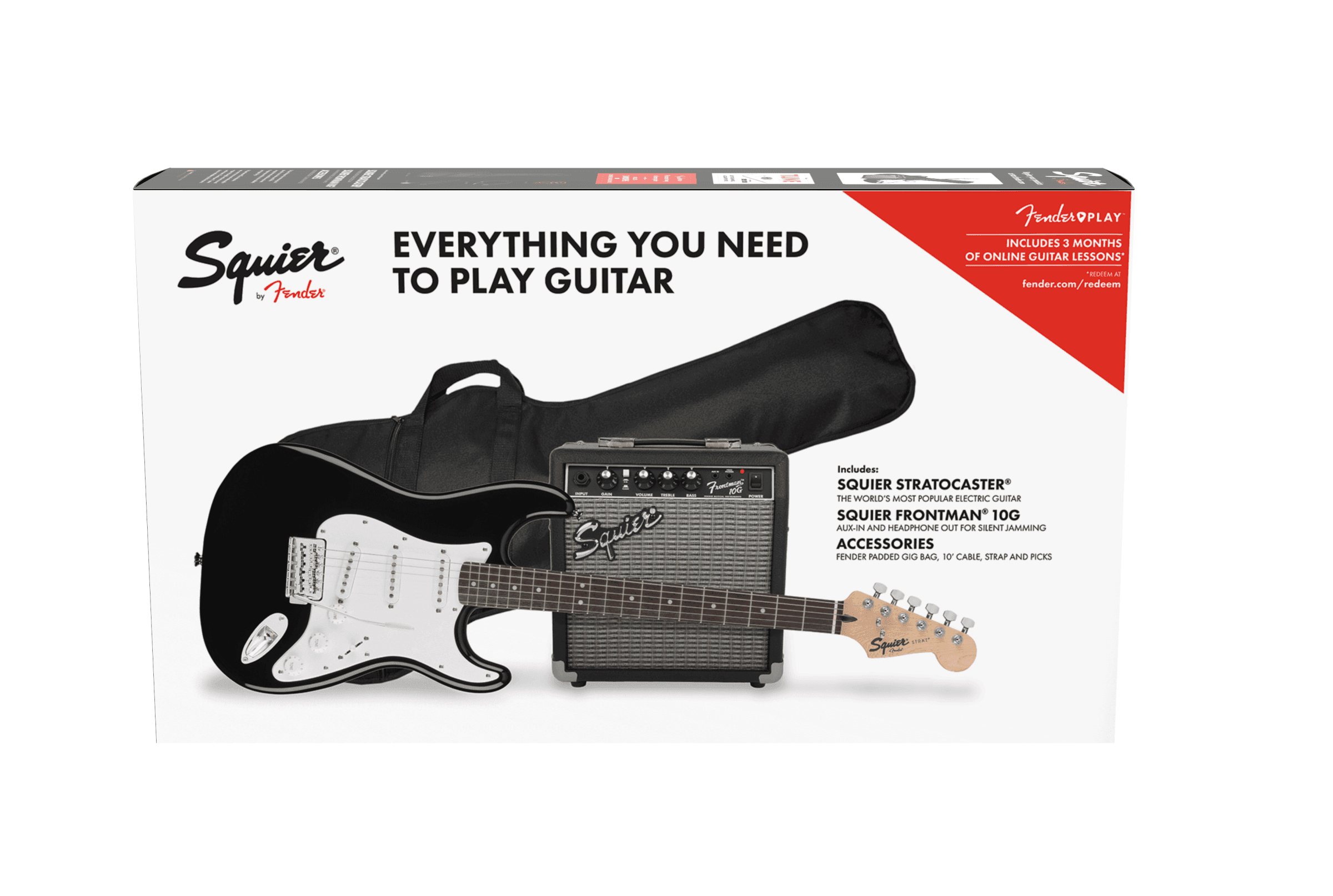 Guitarra Electrica Squier Fender Stratocaster Pack, Laurel Fingerboard, Black, Gig Bag, 10g - 120v 0371823006 2