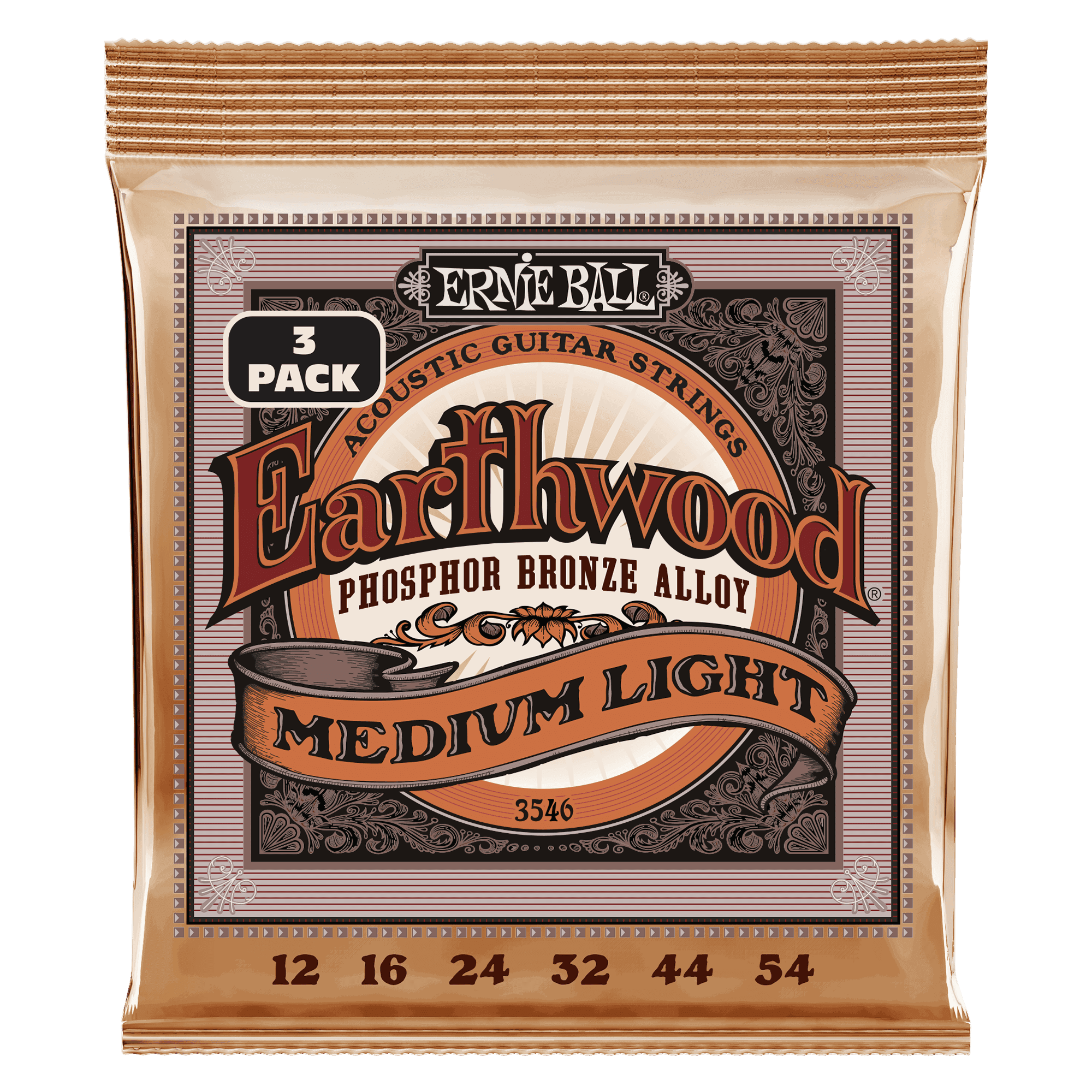 Encordado Ernie Ball Guitarra Acustica 3546 12-54 x3