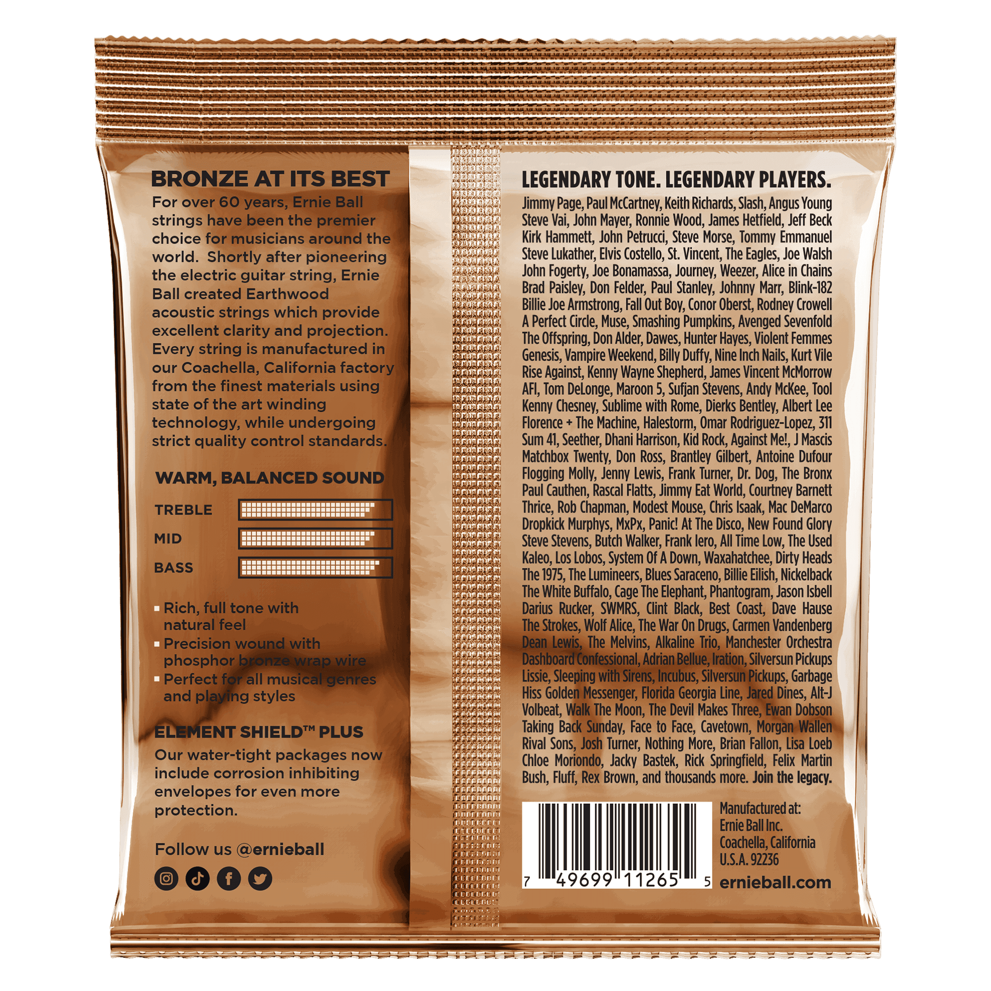 Encordado Ernie Ball Guitarra Acustica 3546 12-54 x3 2