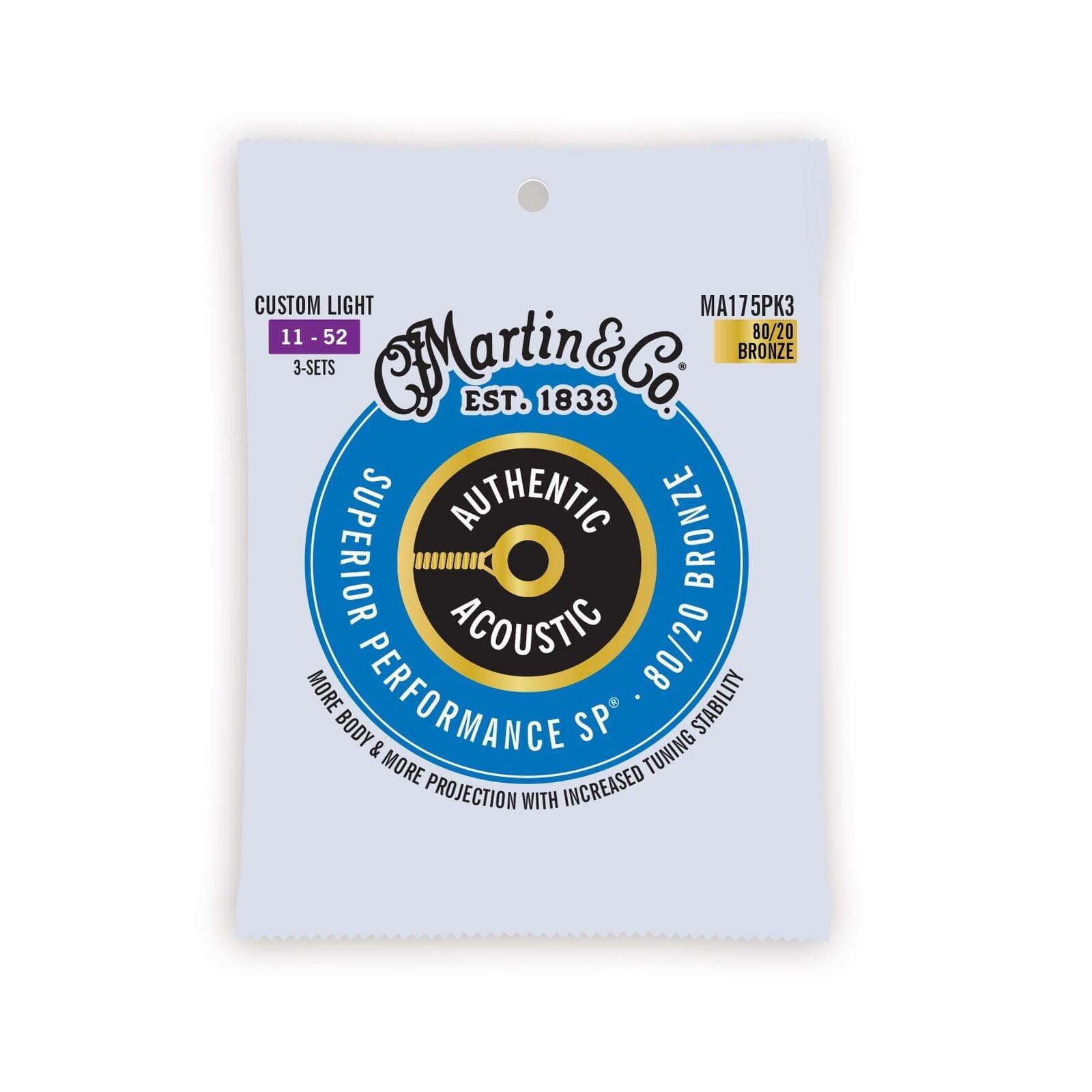 Encordado Martin Guitarra Acústica Ma175 11-52 Pack 3