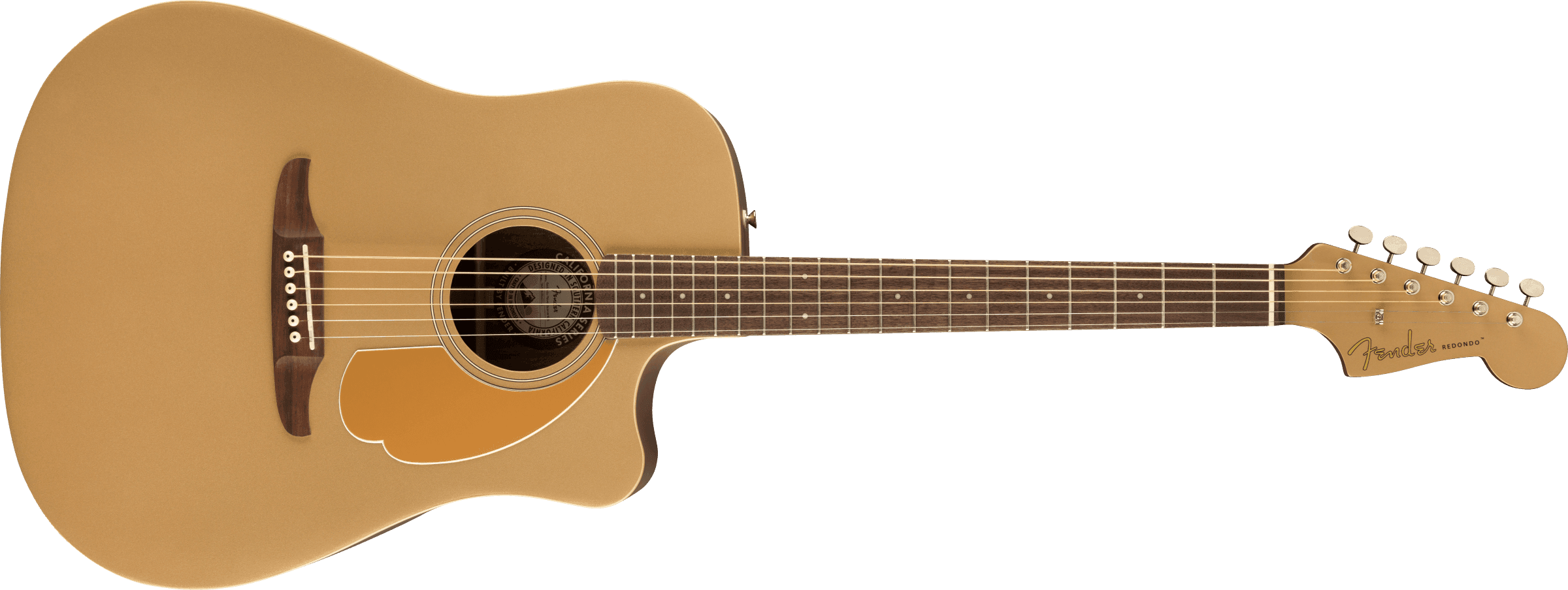 Guitarra Electroacustica Fender Redondo Player, Diapasón De Nogal, Bronce Satinado 0970713553