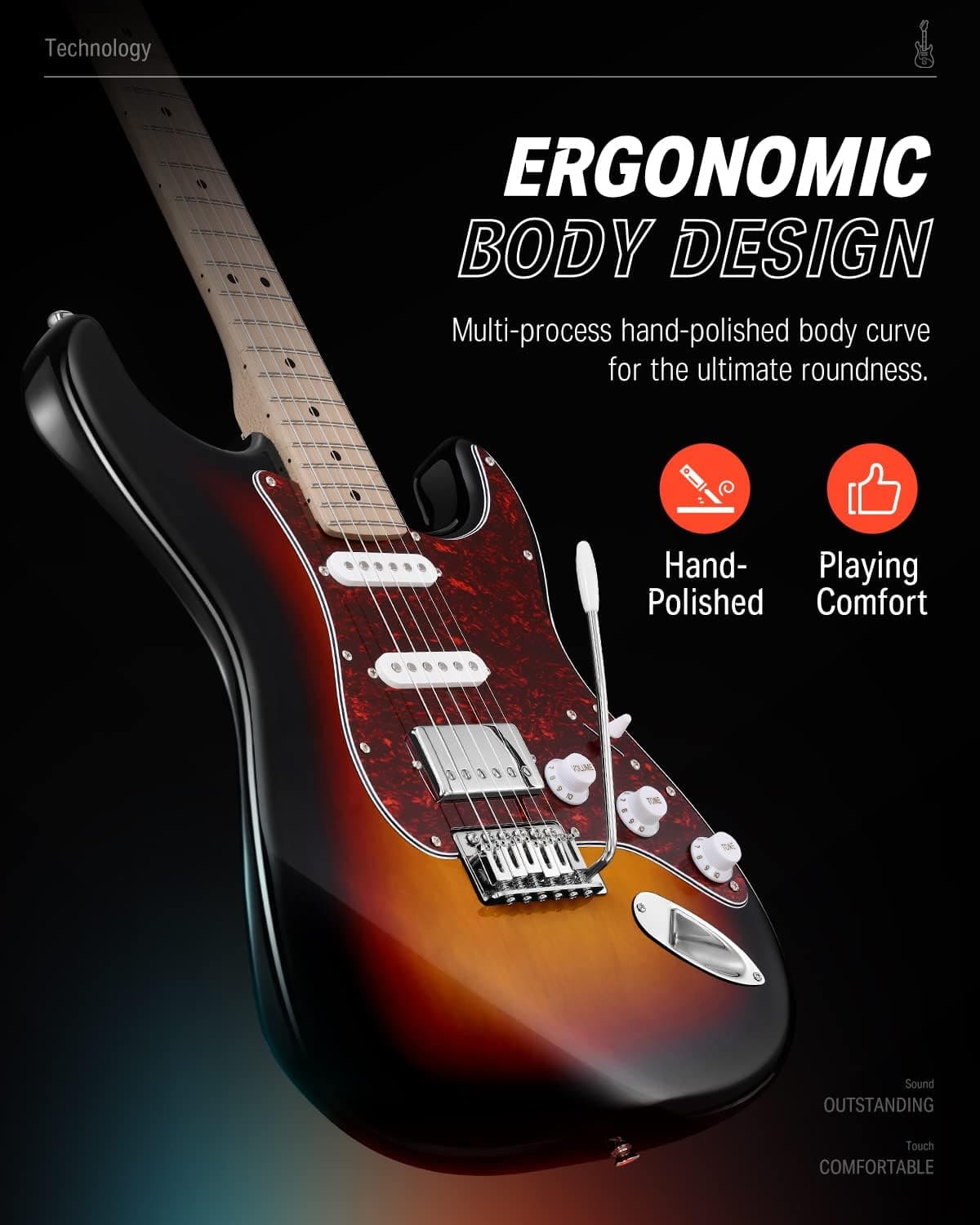 Guitarra Electrica Donner Ec1415 Dst-152s Kit 3