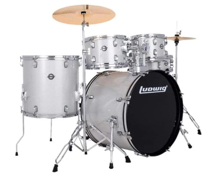 BATERIA LUDWIG ACCENT PLATEADA 5 PIEZAS SPARKLE LC19515DIR