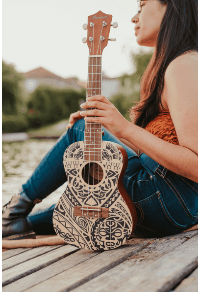 Ukulele Bamboo Concert U-Tribal-Sp 6