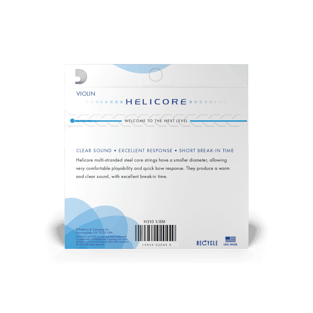 Encordado D Addario Helicore Violin 1/8 H310 Med 2