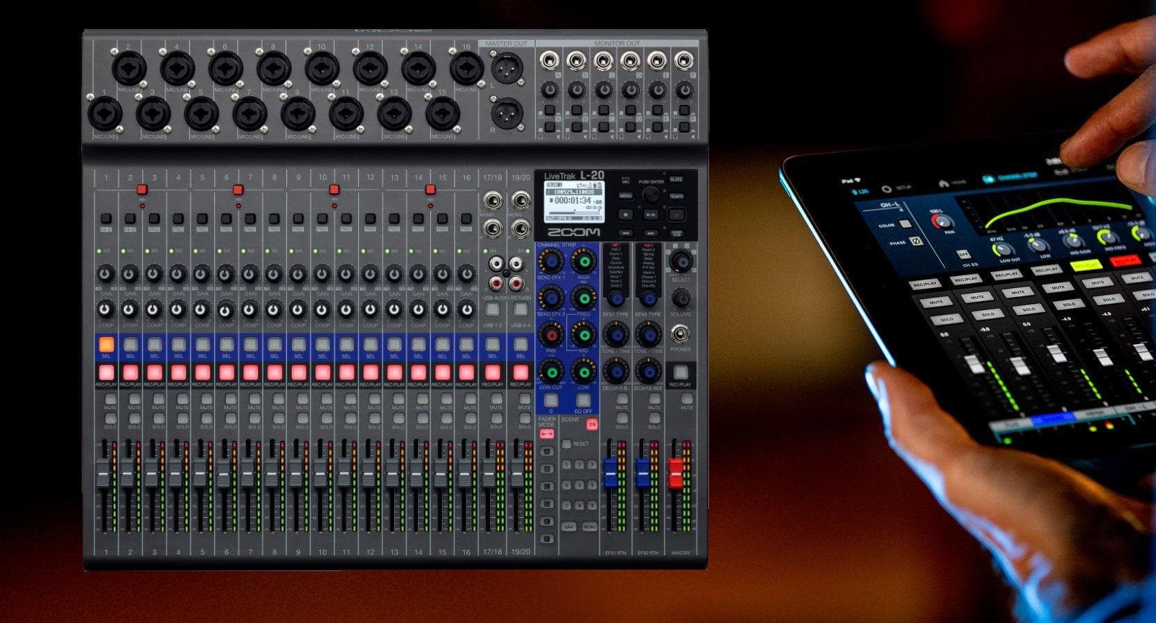 Mezclador Zoom Livetrak L-20/120gl 3