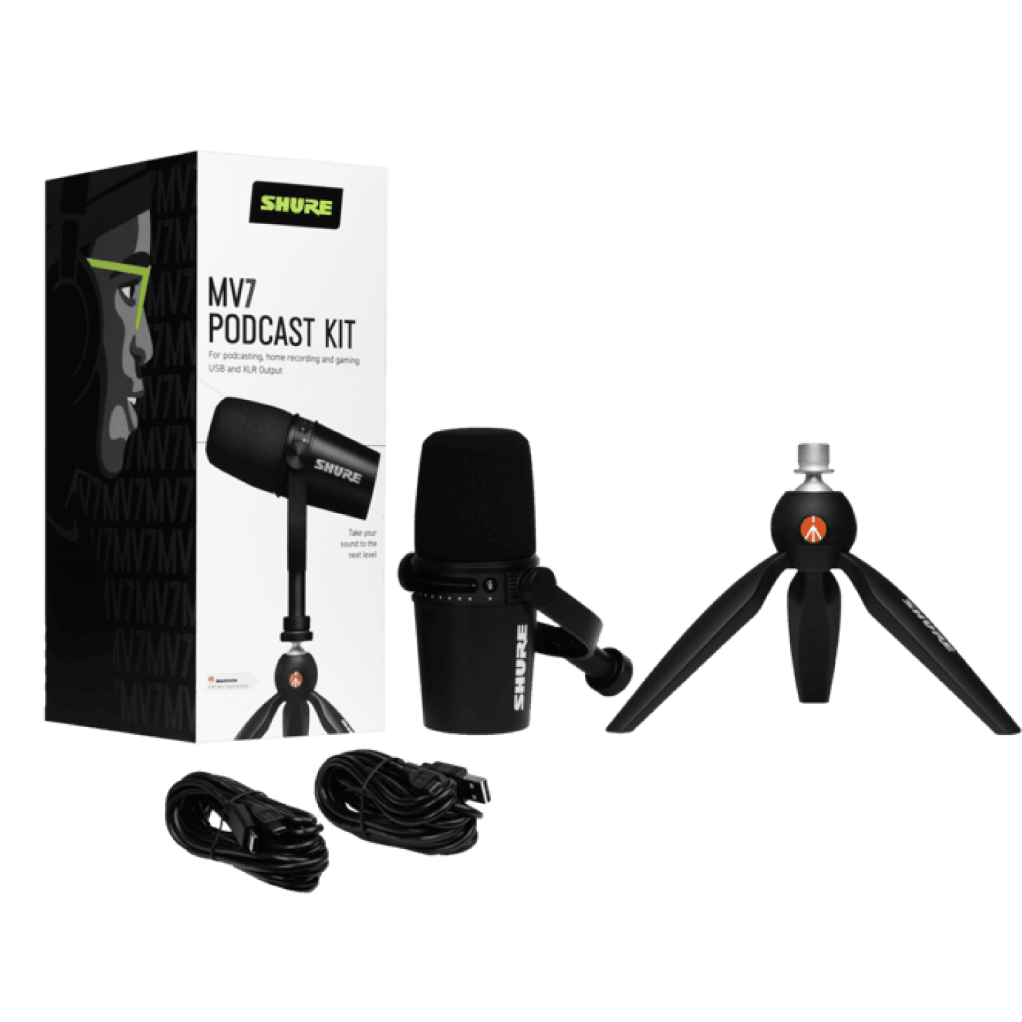 MICRÓFONO HÍBRIDO SHURE MOTIV MV7 CON TRÍPODE 6