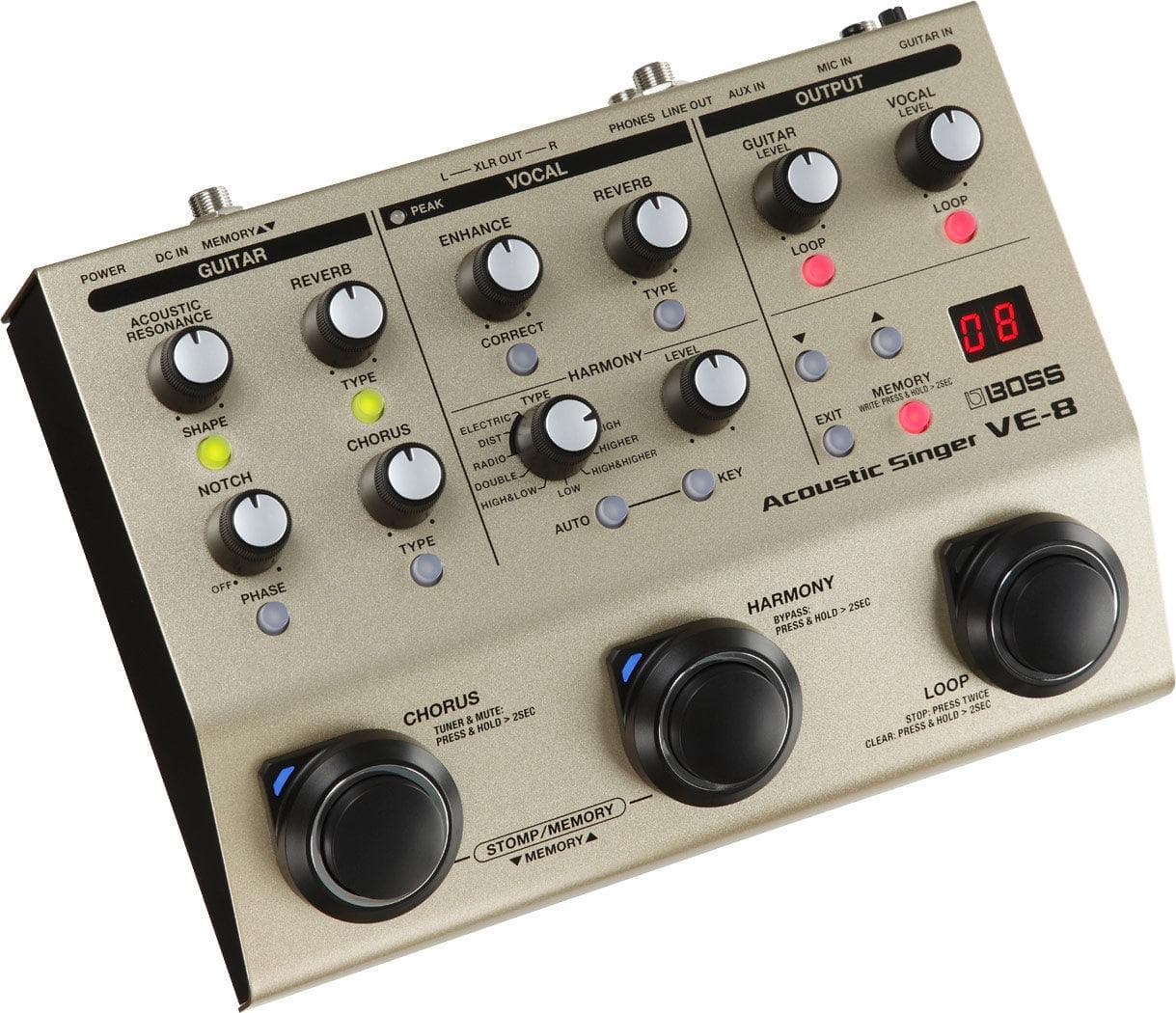 Pedal Boss Ve-8 Acoustic Singer Guitarra Acustica 2