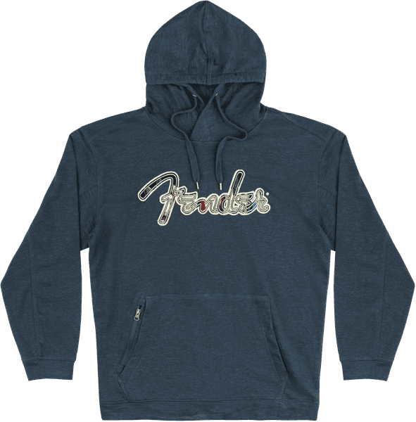 Buso Fender Frayed Logo Hoodie Navy L 9190117501 (L)