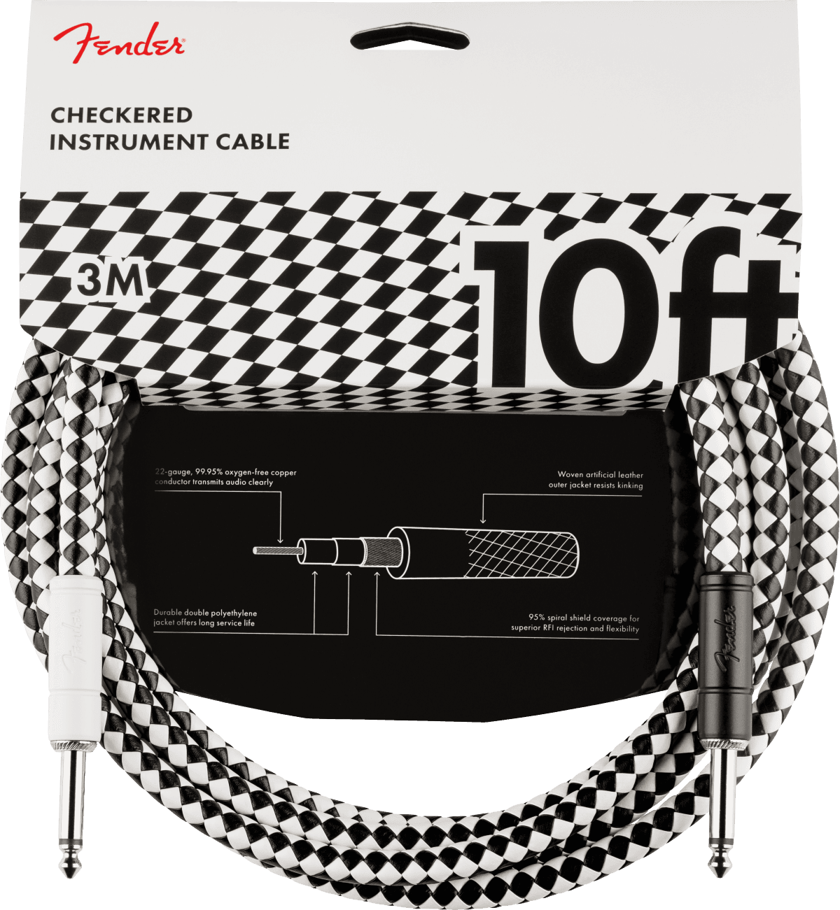 Cable Fender Pro 10ft 3m Ajedrez 0990810288