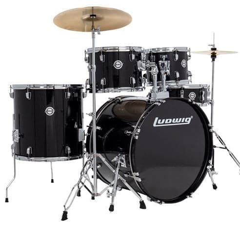 BATERIA LUDWIG ACCENT NEGRA 5 PIEZAS SPARKLE LC19511DIR