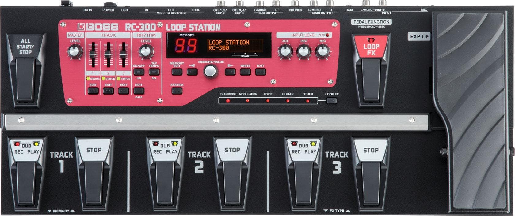 Pedal Boss Guitarra Electrica Rc-300 Loop Station 4