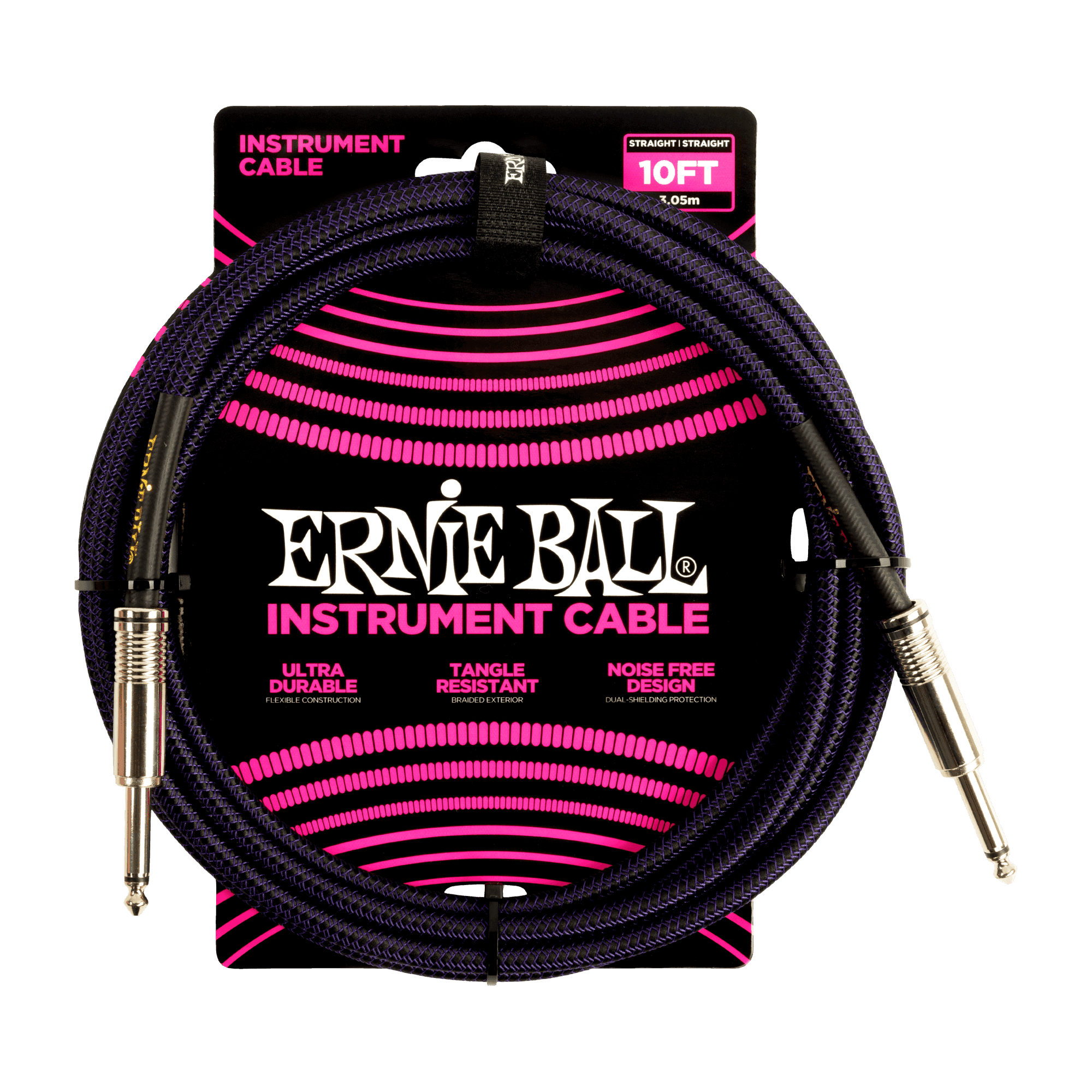 Cable Ernie Ball 10ft P06393 Morado/negro