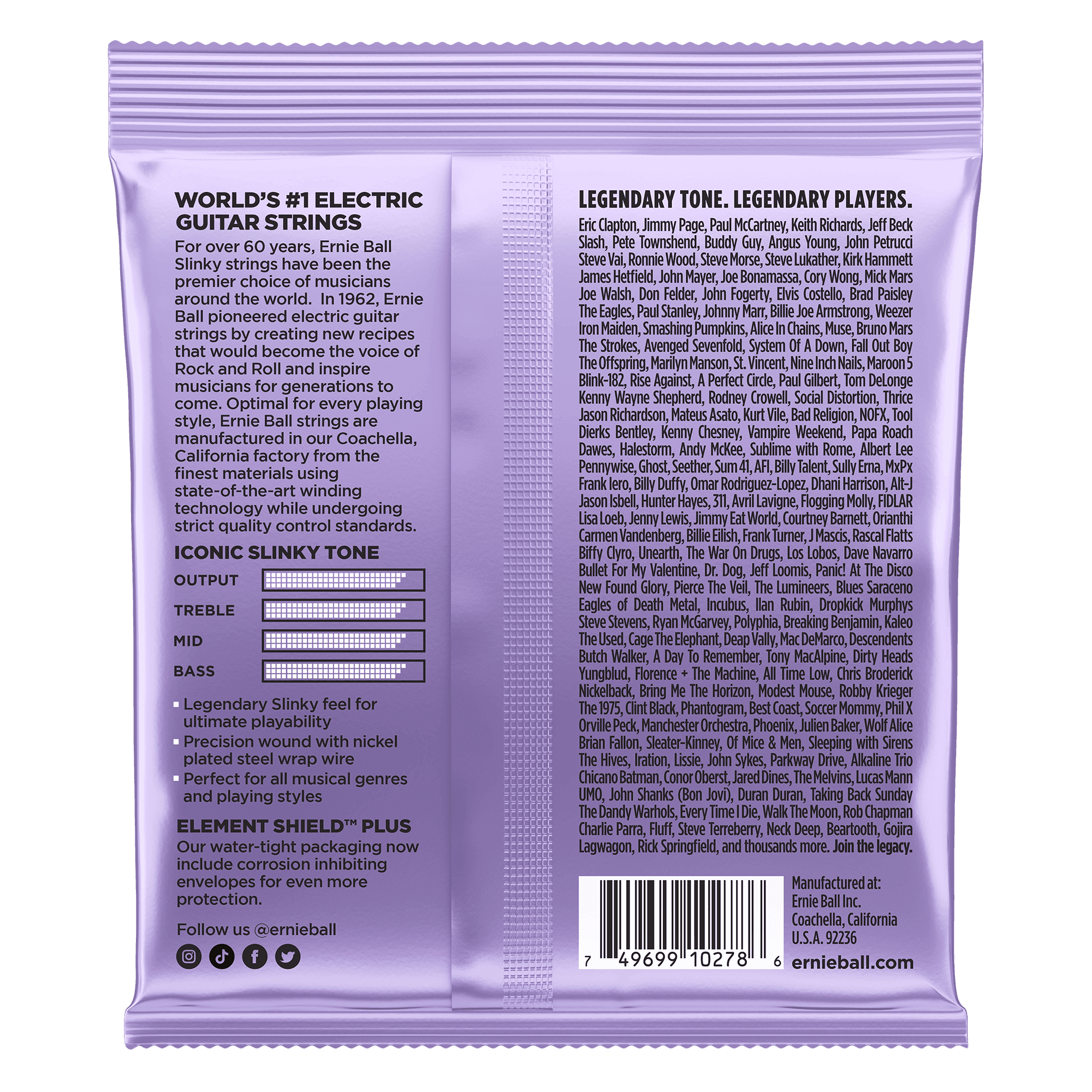 Encordado Ernie Ball Guitarra Electrica 2227 10-48 2