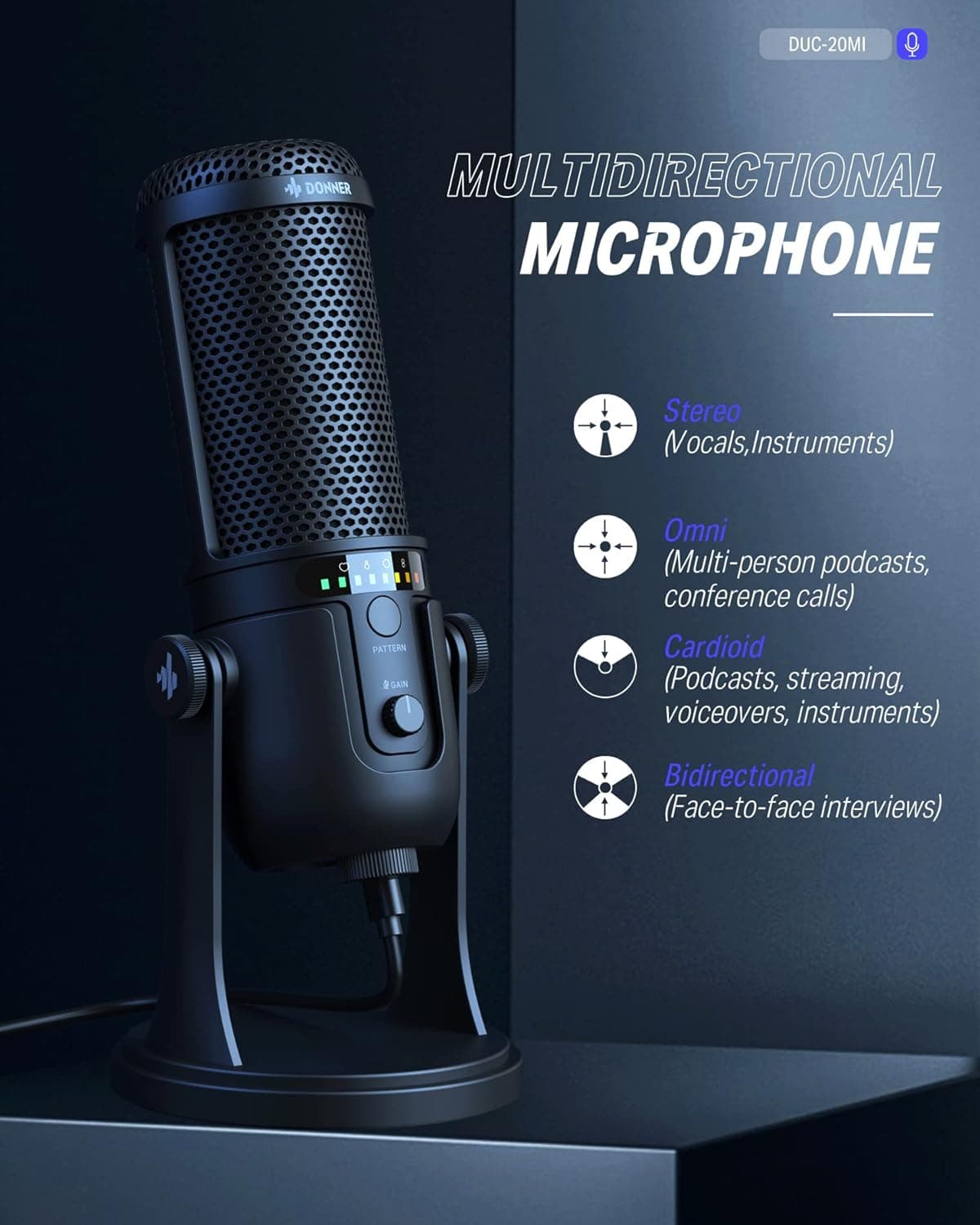 Microfono Donner Ec2811 Neo-Trak-Mi Usb Condensador 7