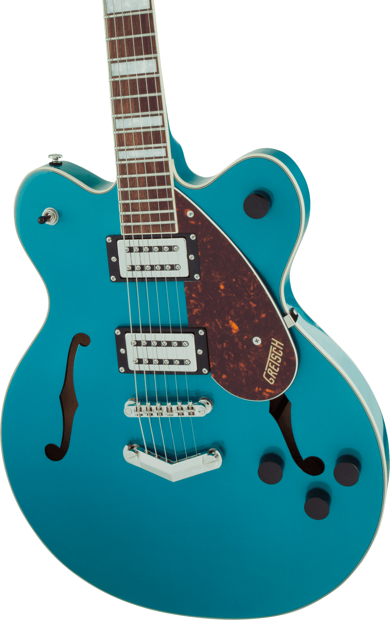 GUITARRA ELECTRICA GRETSCH G2622 STREAMLINER  DE DOBLE CORTE CON TOPE EN V MOD2806200508 EN COLOR AZUL,
