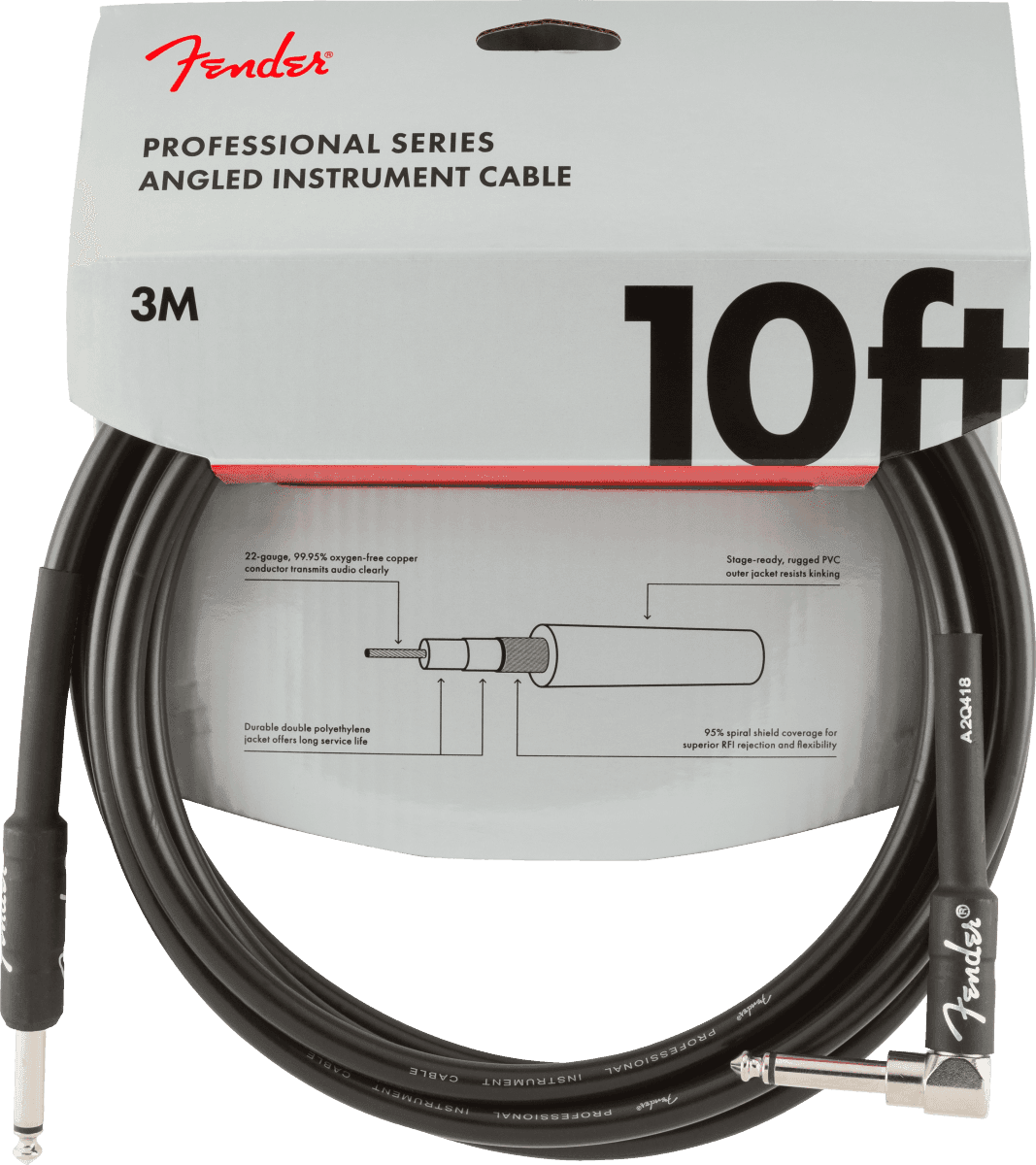 Cable Fender Prof Straight/angle 10" 0990820025