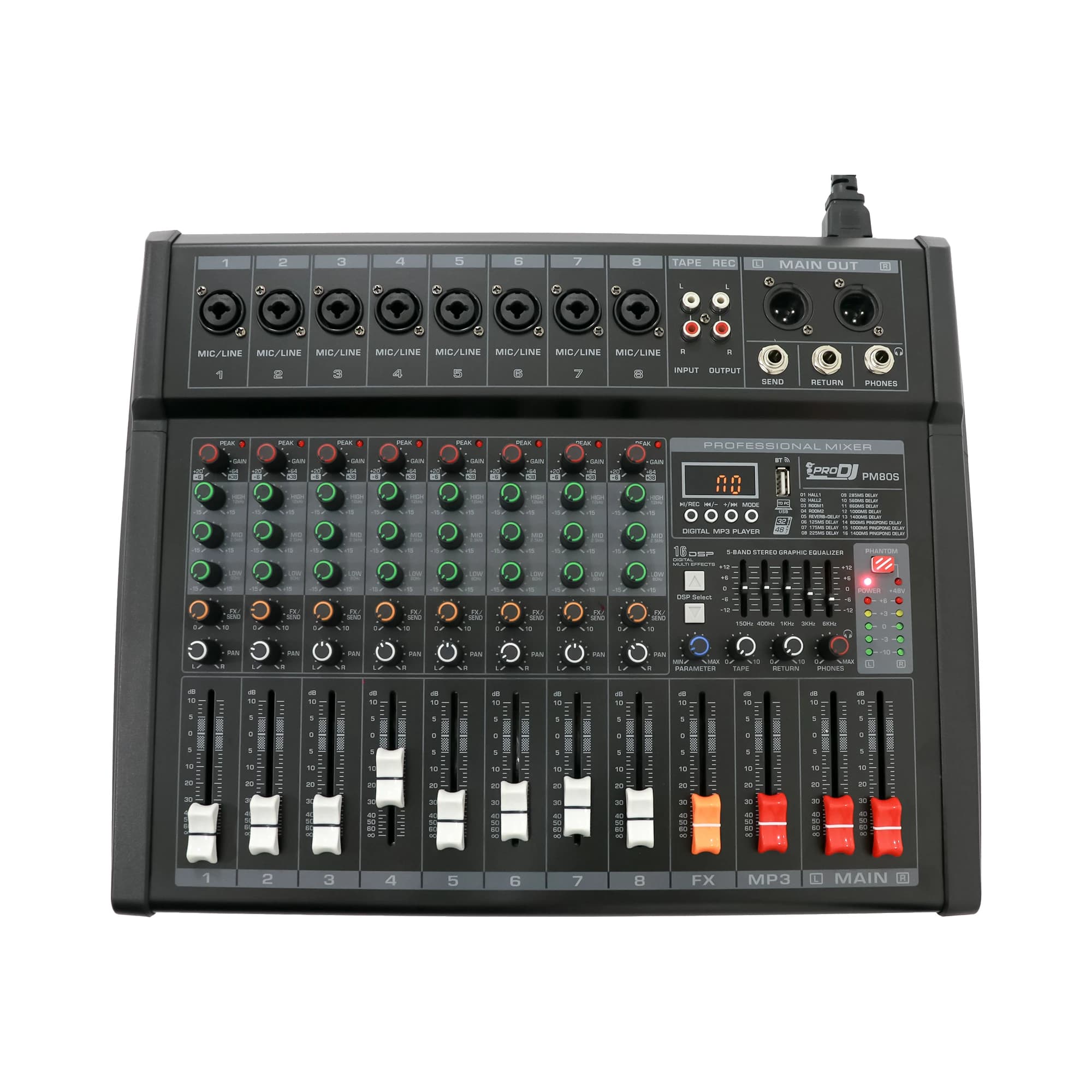 Mezclador PM80S PRO DJ análogo 8 canales