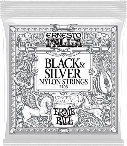Encordado Ernie Ball Guitarra Acustica 2406 Bk/slv Cuerdas Nylon