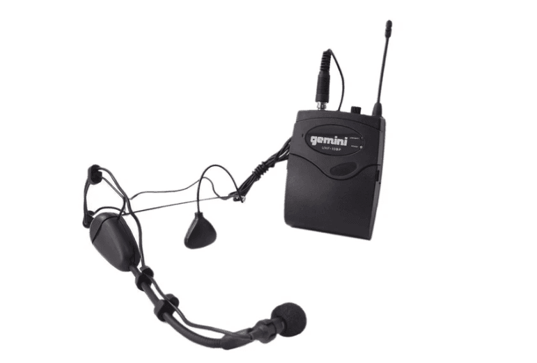 Microfono Gemini Uhf-01hl-f2 Inalambrico De Diadema Y Solapa 2