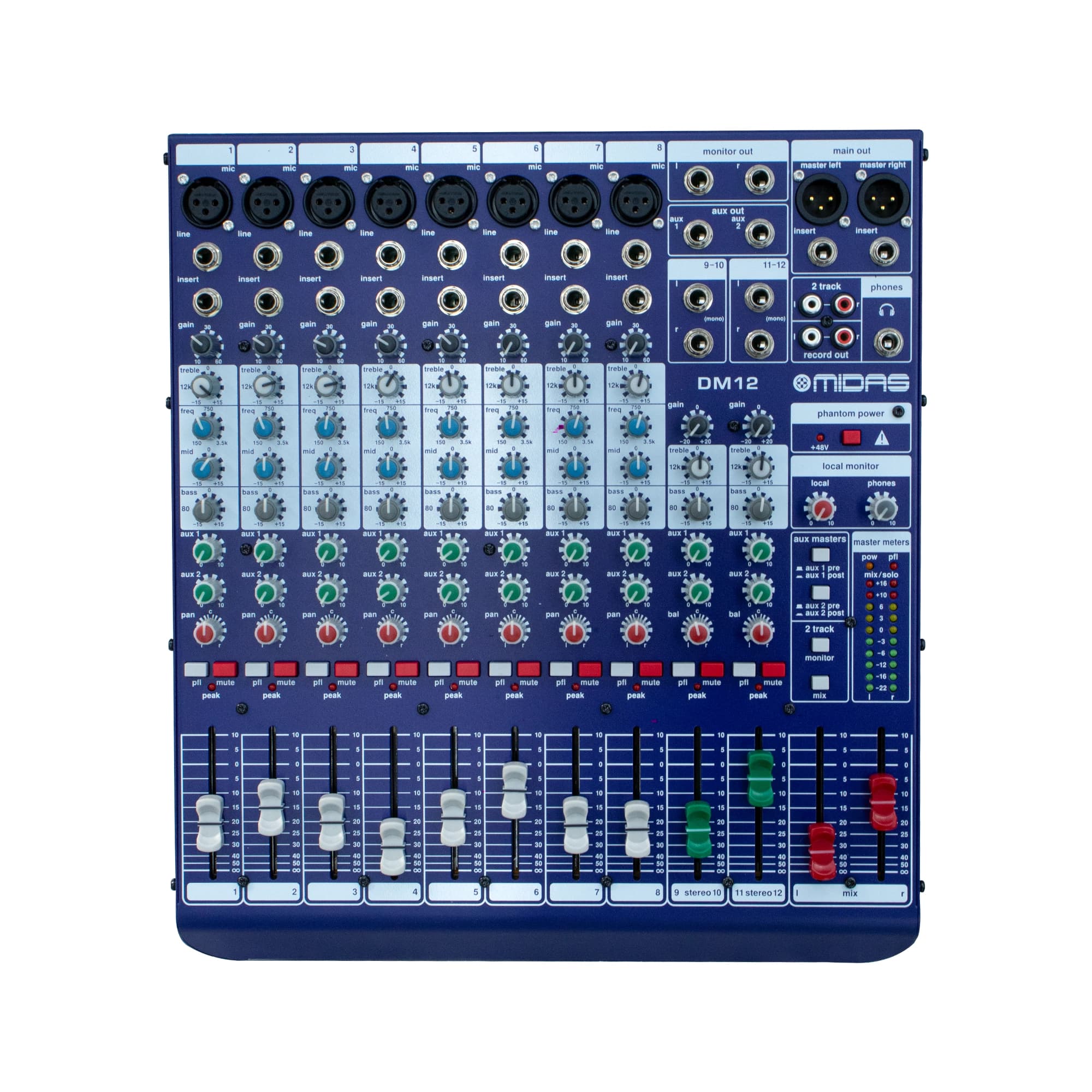 Mezcladora DM12 MIDAS analógica 12 canales