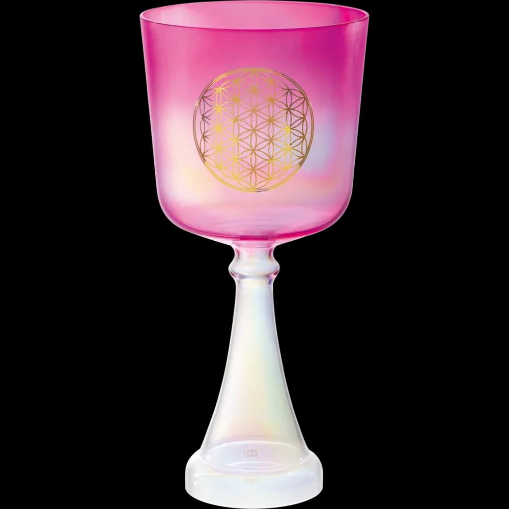 CÁLIZ  CRISTAL  6" FLOWER LIFE ROSA CHAKRA CORAZÓN