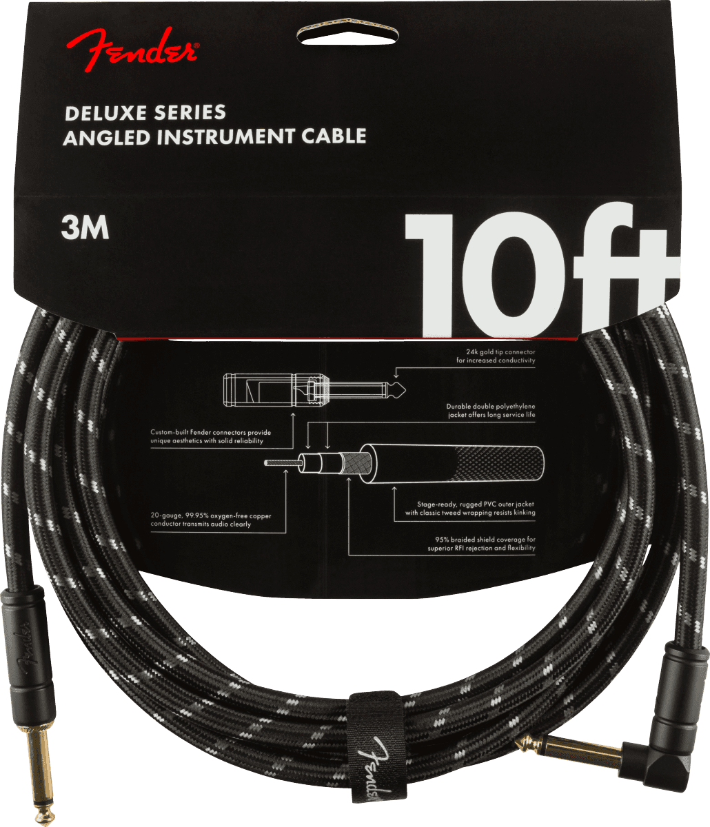 Cable Fender Deluxe Straight/angle 10" 0990820090