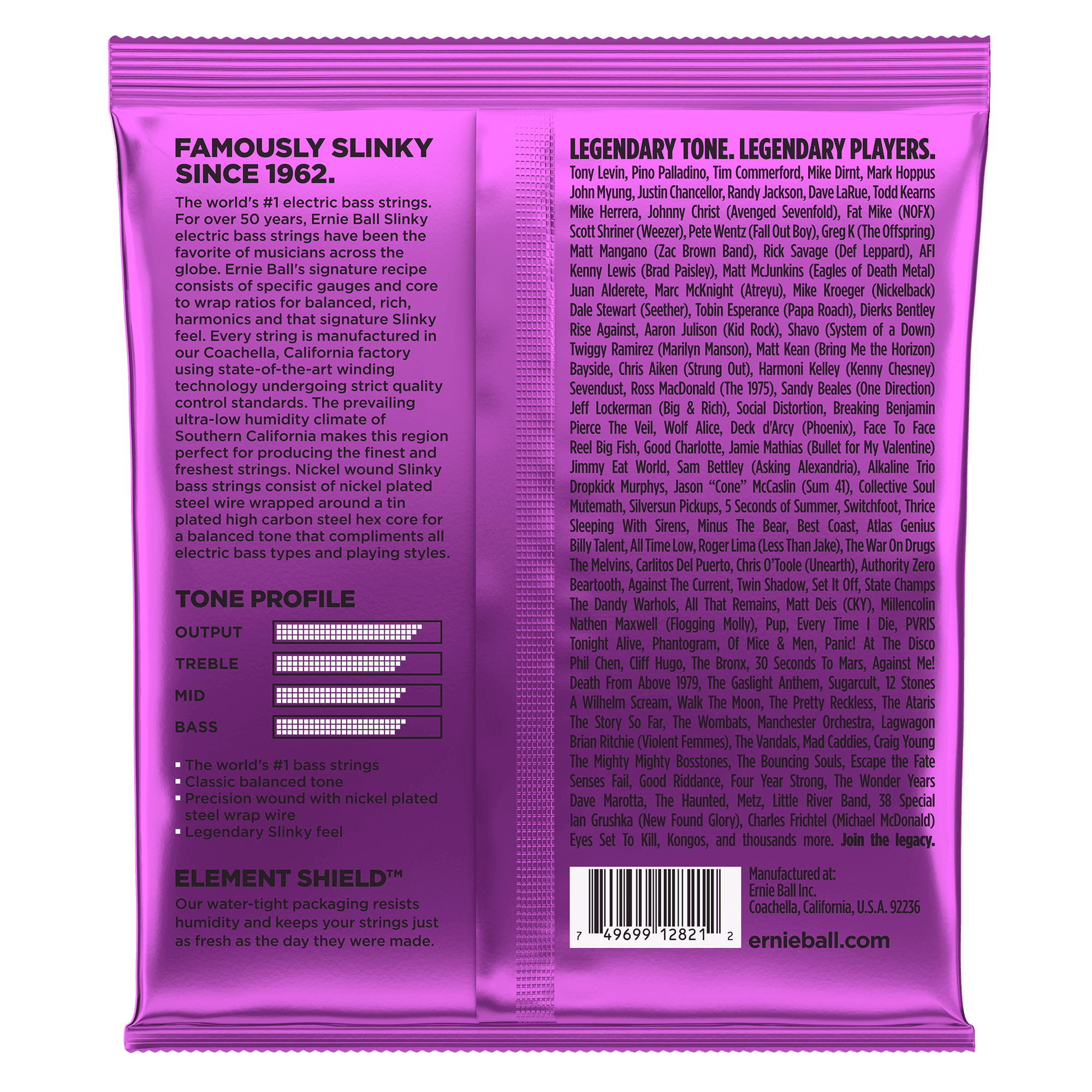 Encordado Ernie Ball Bajo Electrico 2821 50-135 5 Cuerdas 2