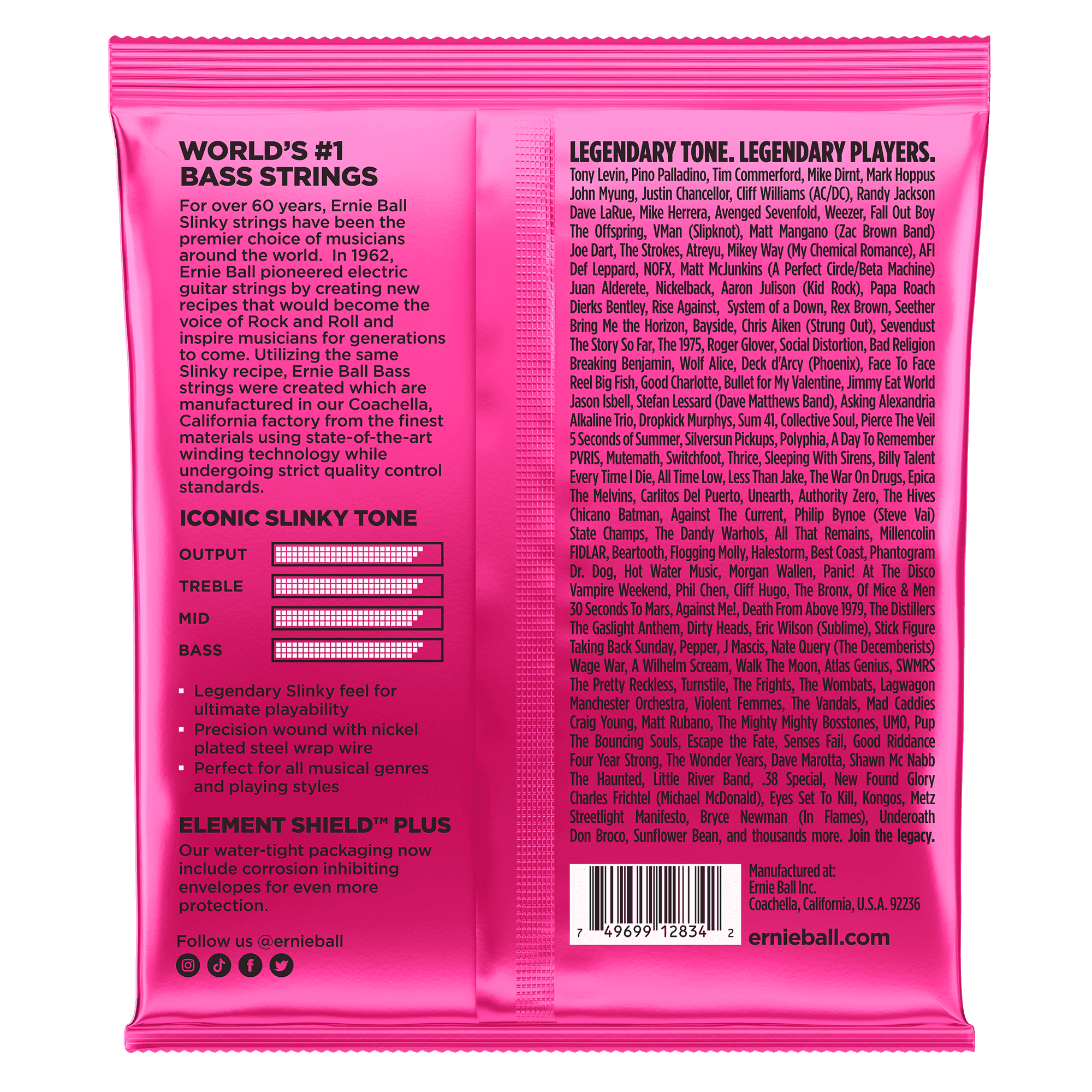 Encordado Ernie Ball Bajo 2834 45-100 2