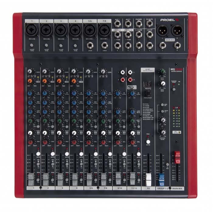 MEZCLADOR ANALOGO DE 12 CANALES PROEL MQ12USB