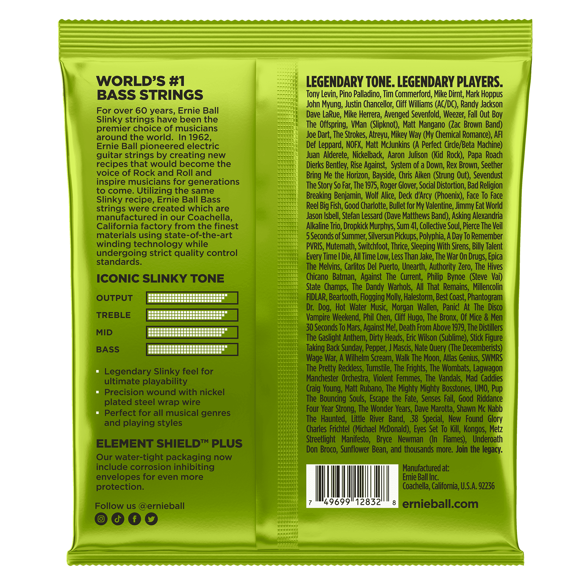 Encordado Ernie Ball Bajo Electrico 2832 50-105 2